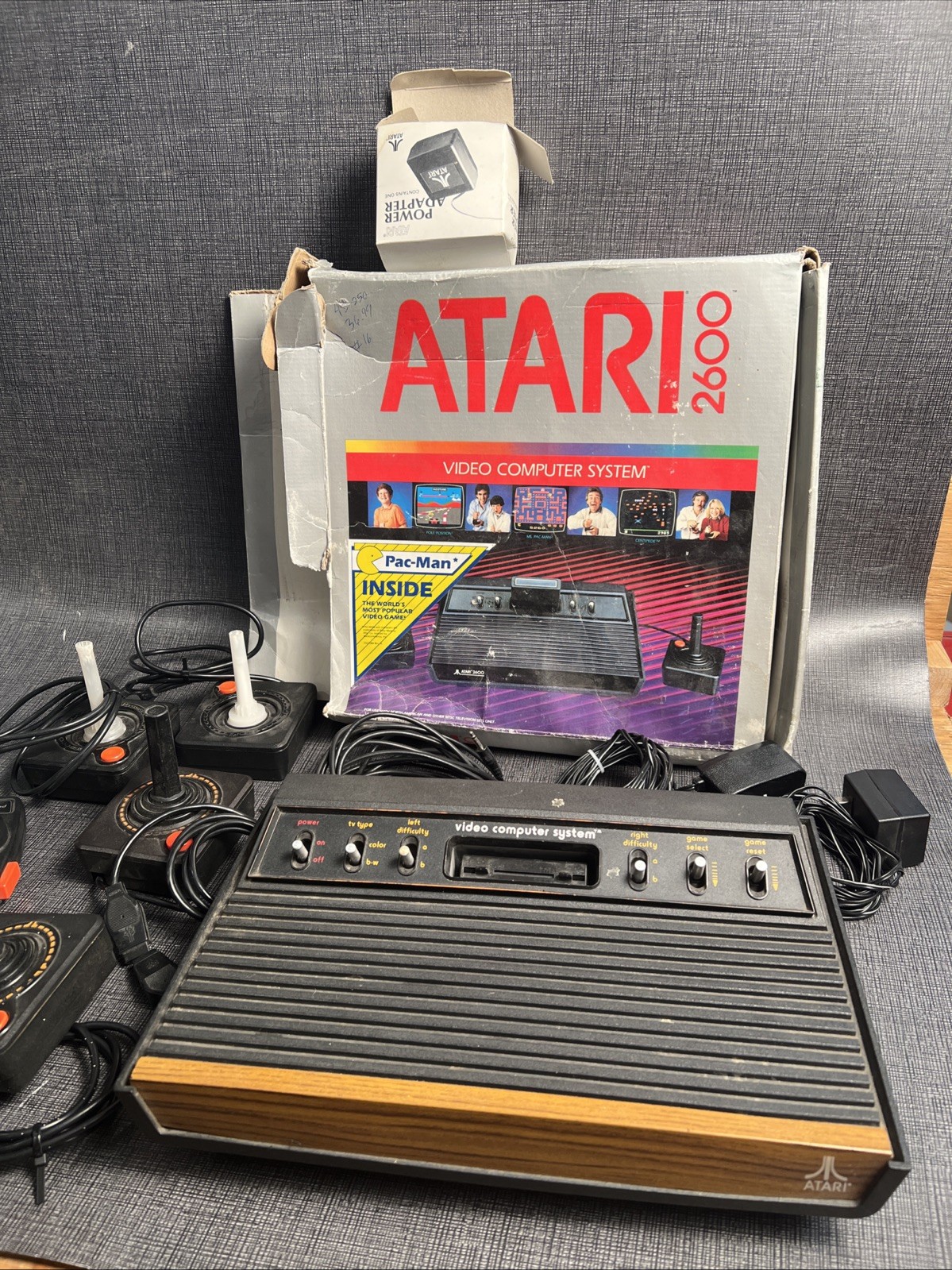 Atari 2600 Video Computer System With Extra Controllers And Original Box