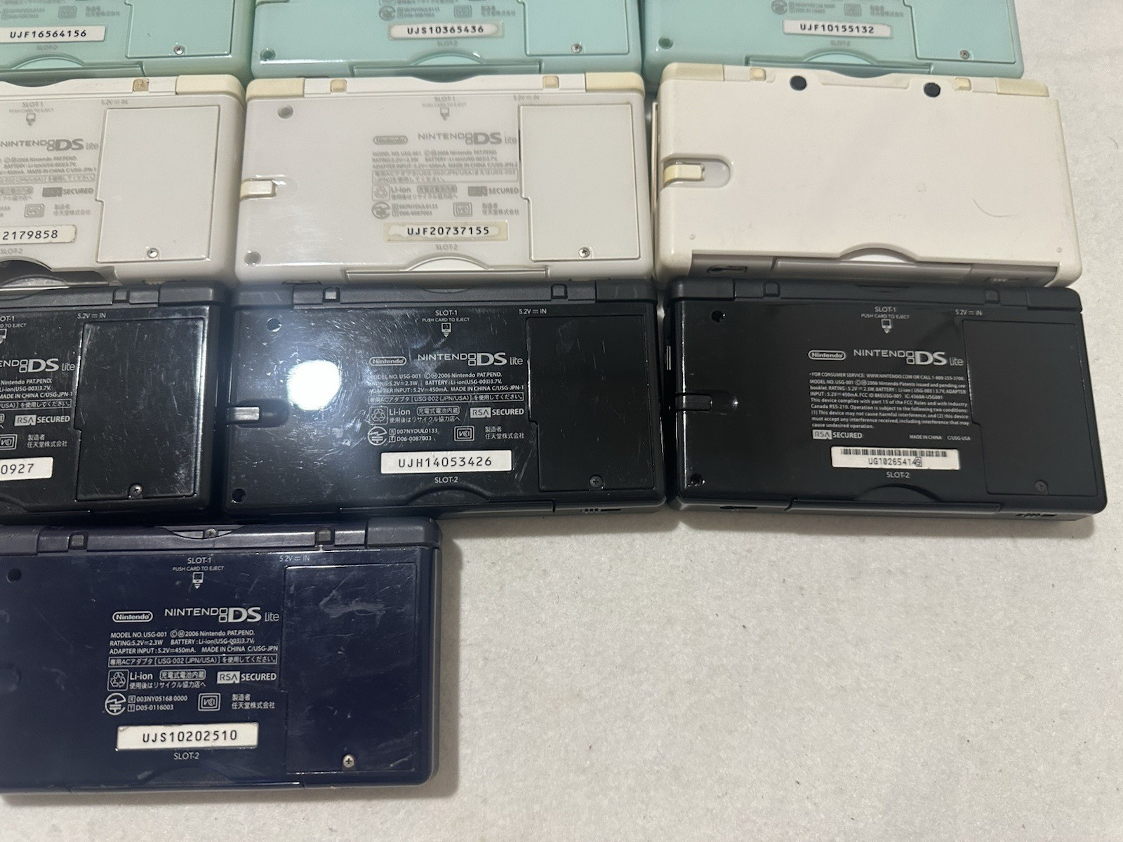 【Screen Yellowed】Lot 17 of Nintendo DS Lite random color Console Japan Working
