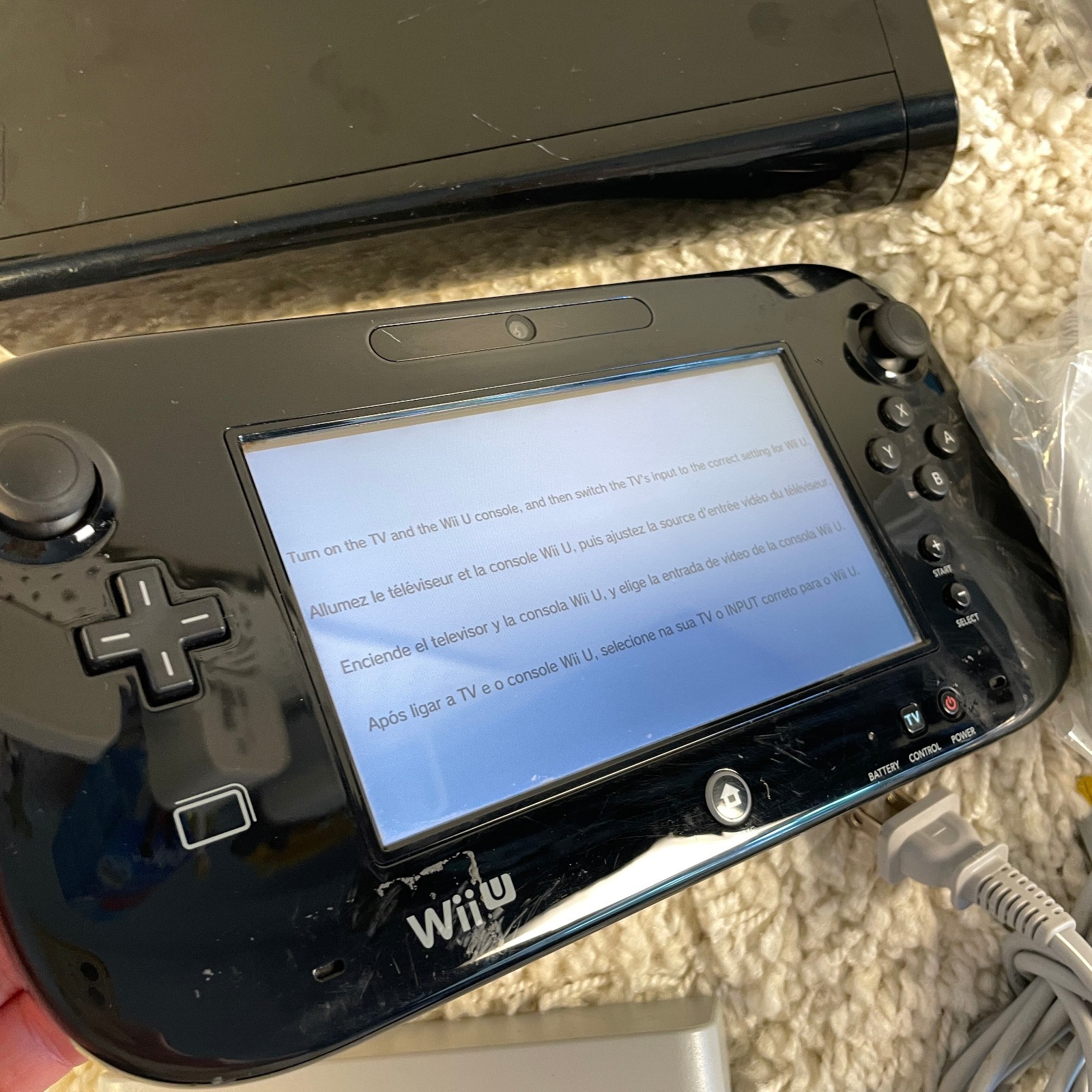 Nintendo Wii U 32GB Deluxe Black WUP-101(02) Console Bundle 3 Games Read