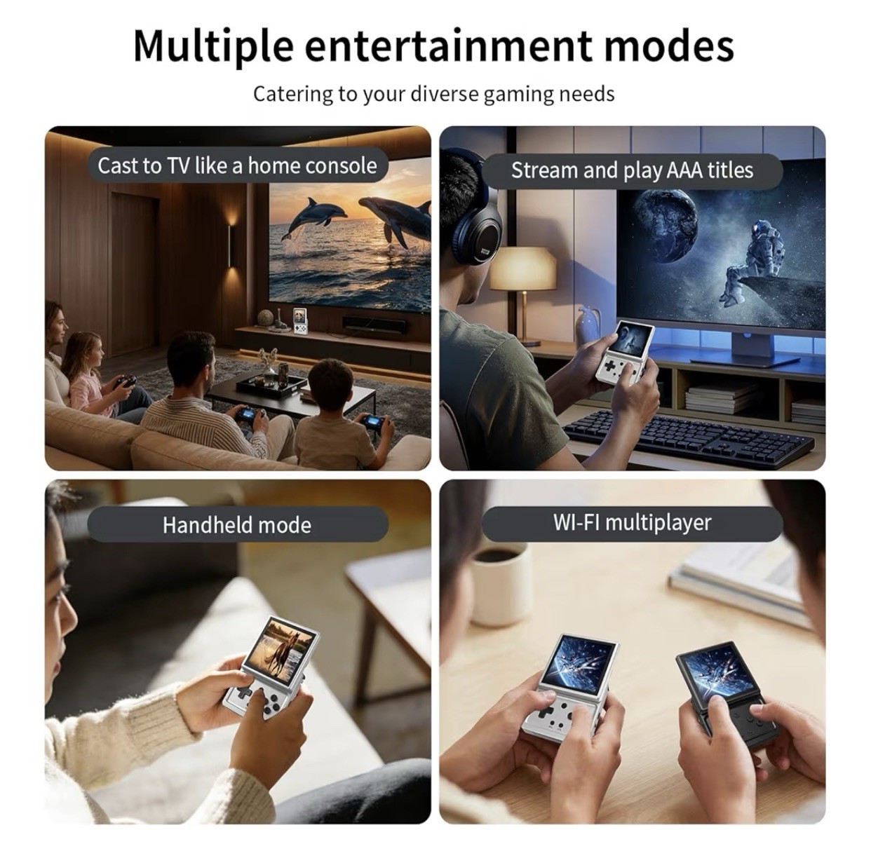 ANBERNIC RG Rotate Silver T618 Handheld Game Console 3.5-inch Android12 2000 mAh
