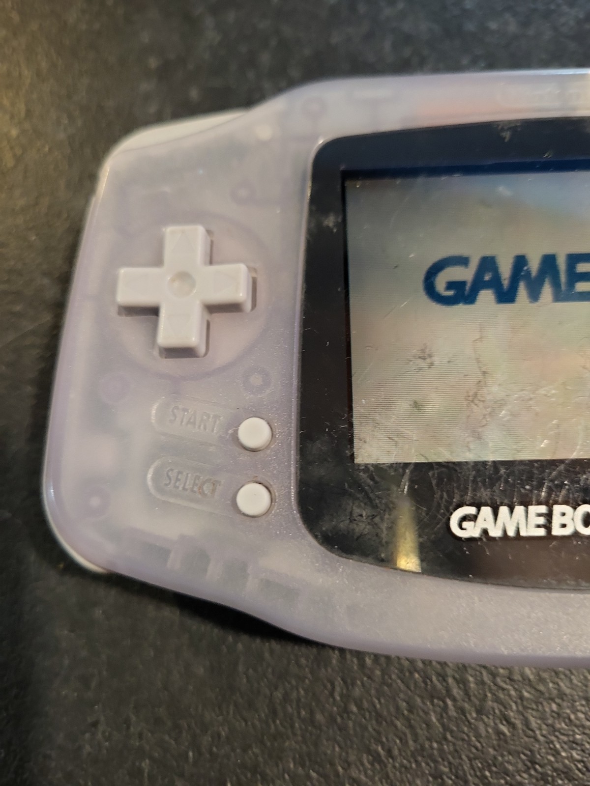 Nintendo Game Boy Advance Handheld Game Console AGB-001 Clear Tested To Power On