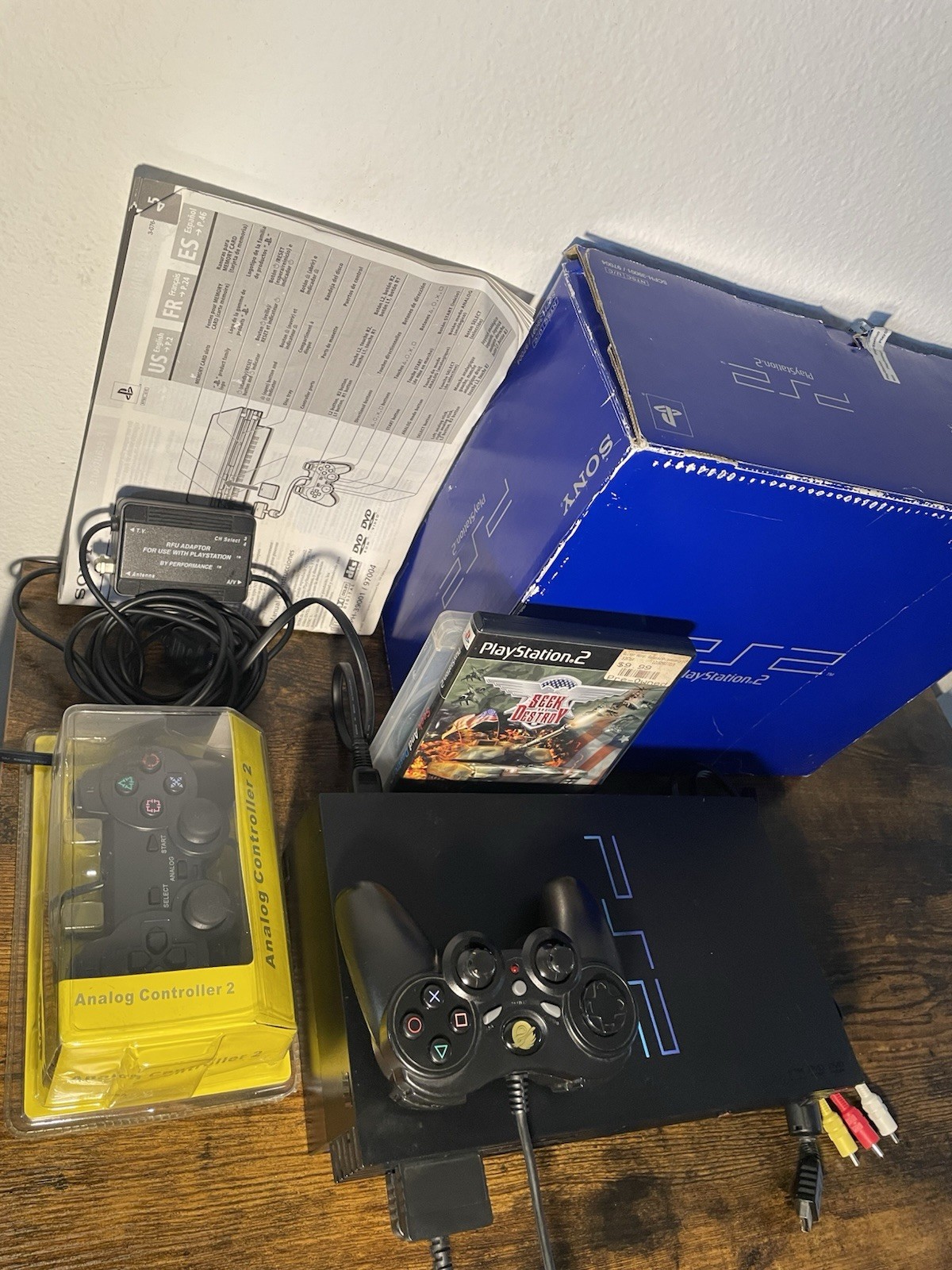 Sony PS2 Fat Console SCPH-39001 PlayStation Bundle 2 Controllers Box CIB TESTED
