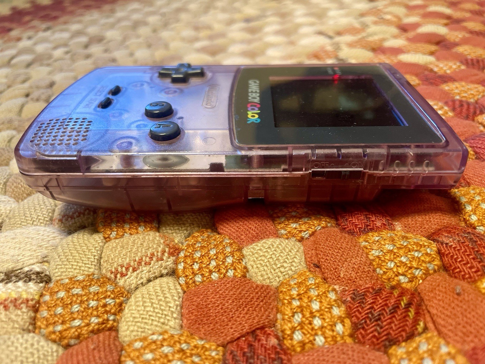 Nintendo Game Boy Color Atomic Purple Clear CGB-001 Handheld Console Works!