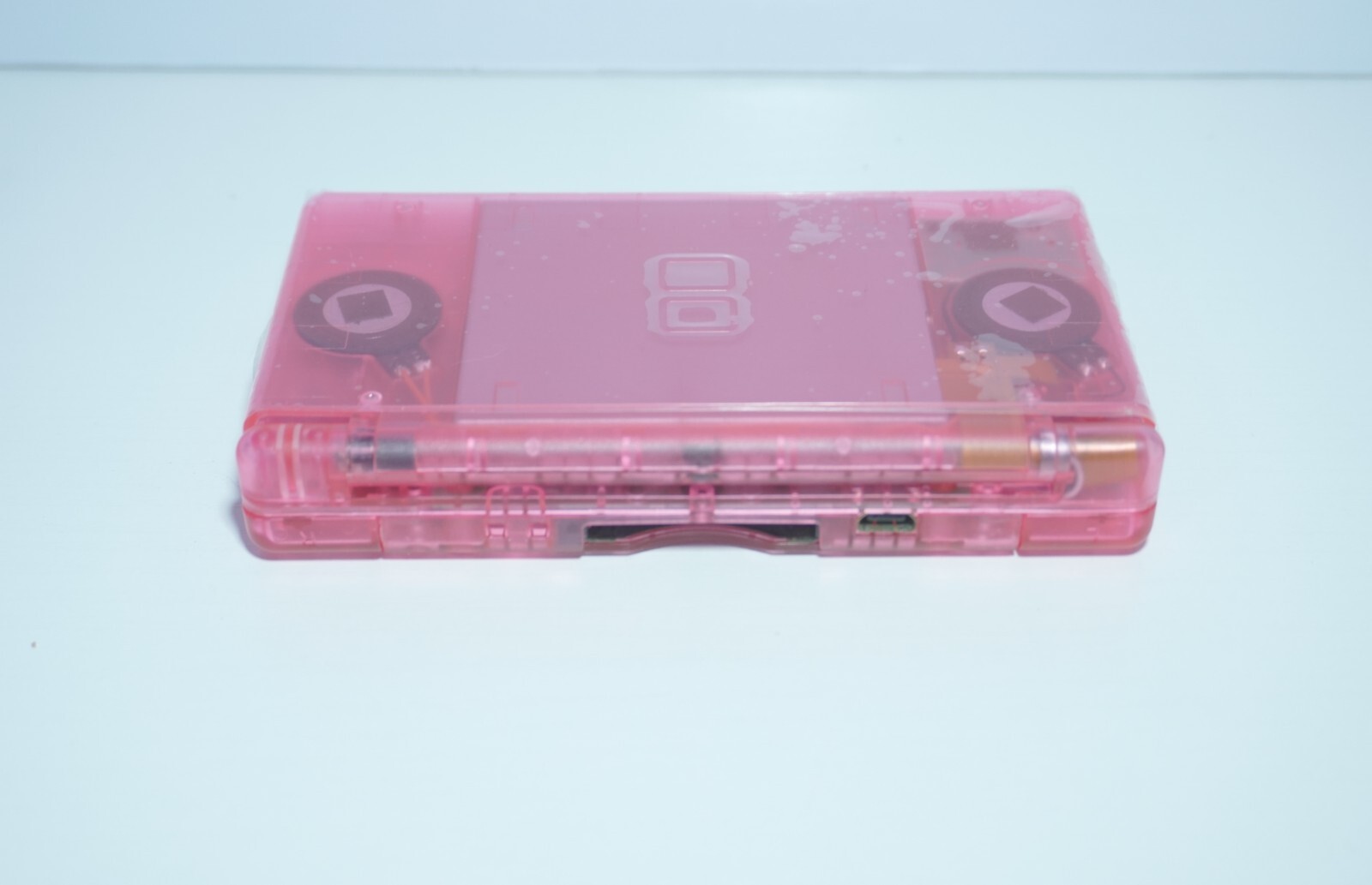 Nintendo DS Lite Transparent Clear Pink Handheld System with Charger & Stylus
