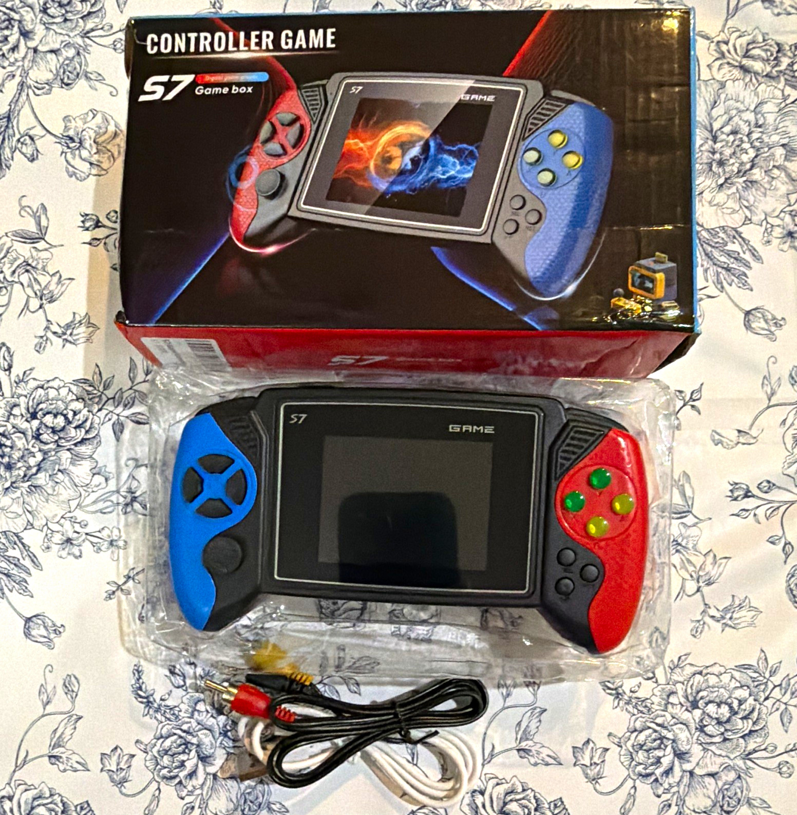 S7 Game Box Handheld System w/ Built-In Games, Composite RCA AV Cables