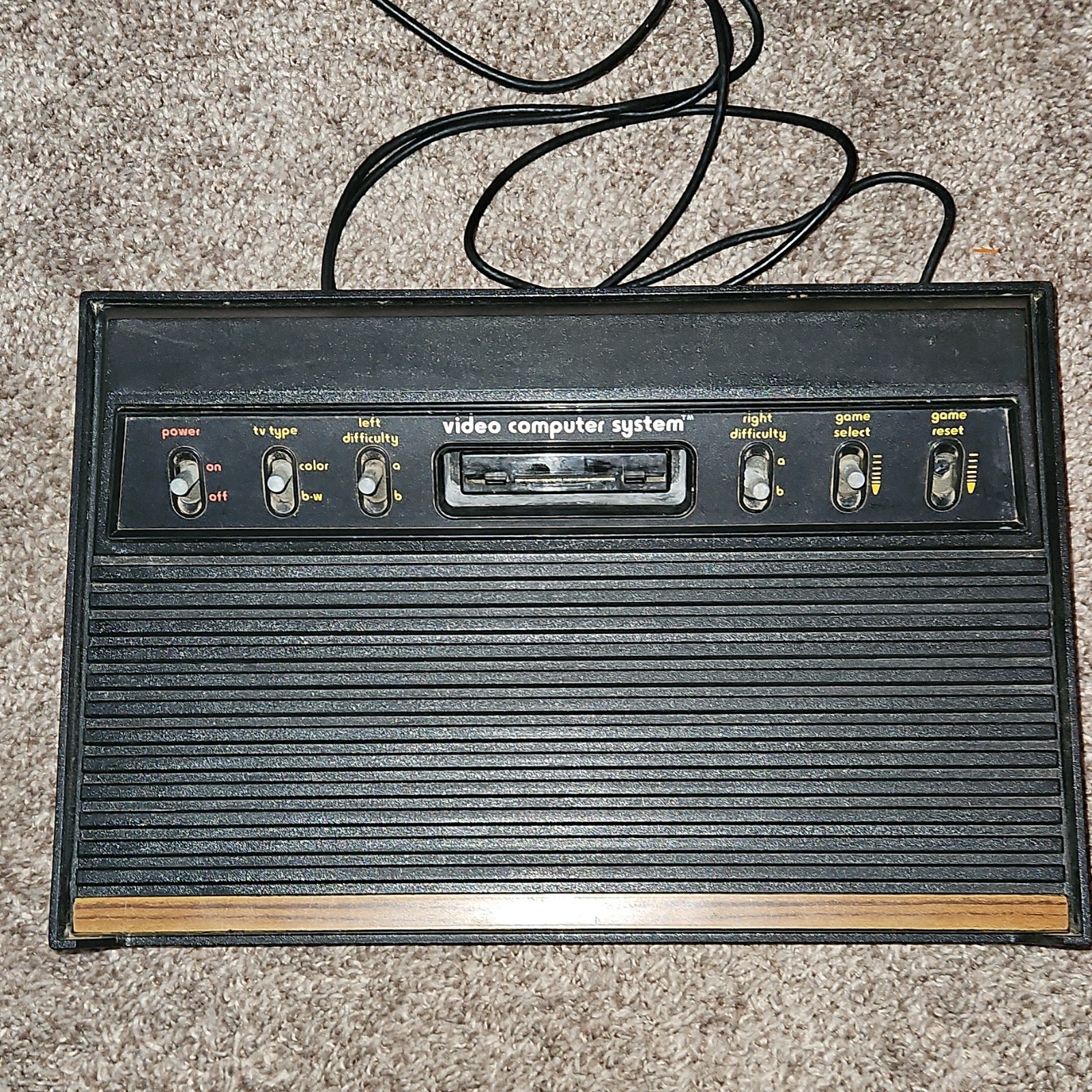 Atari CX-2600 Console Black Brown, Game Difficulty, Select & Reset Switch, 2600