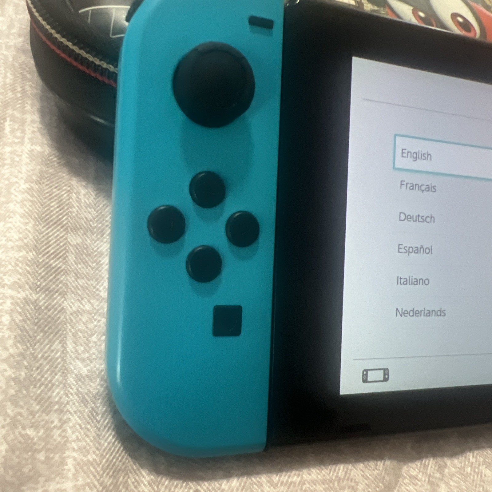 Nintendo Switch with Neon Blue and Neon Red Joy-Con (HAC-001-01) W/ Case