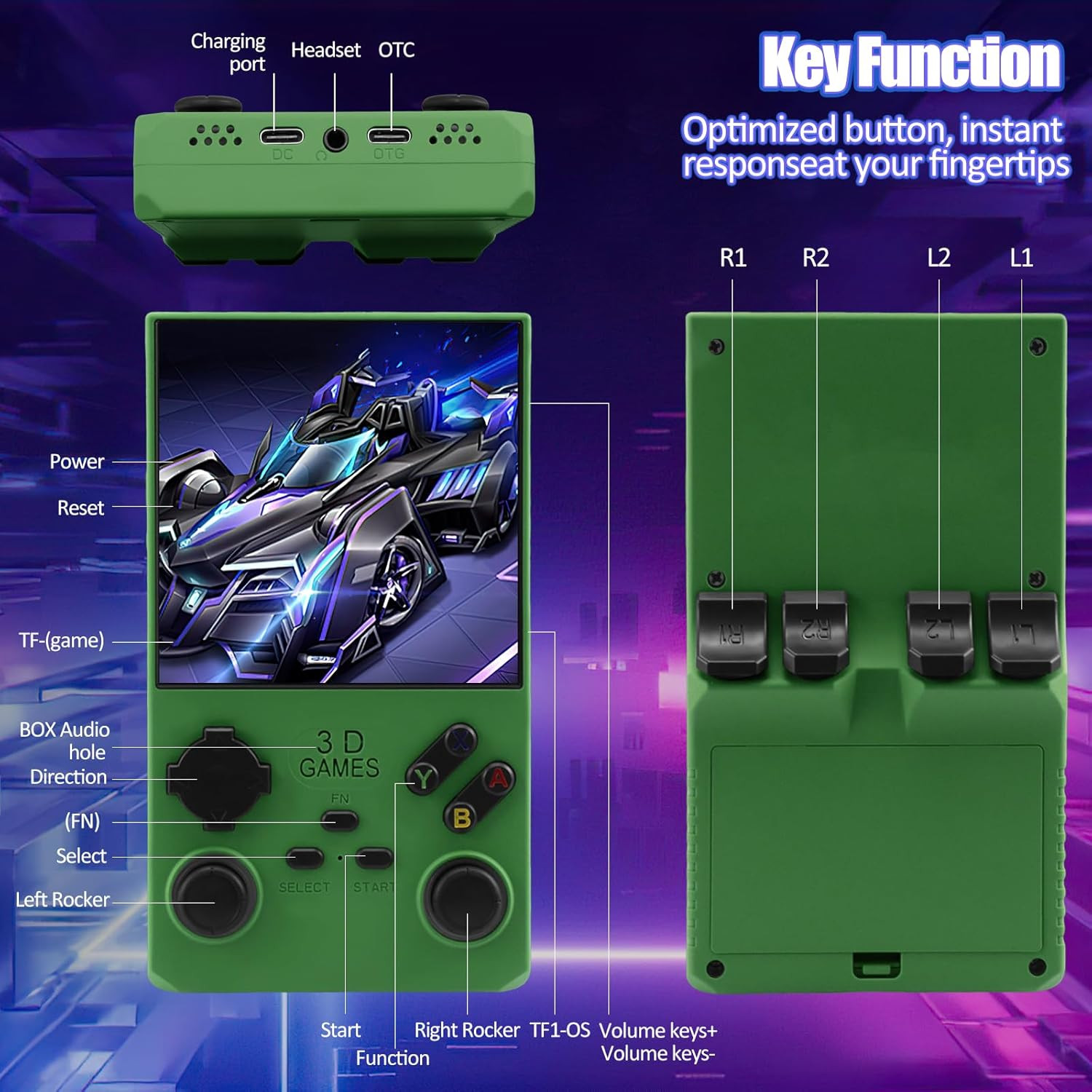 2026Newly Upgraded V40 MAX Retro Handheld Game Console with 256G Built-In 20000+
