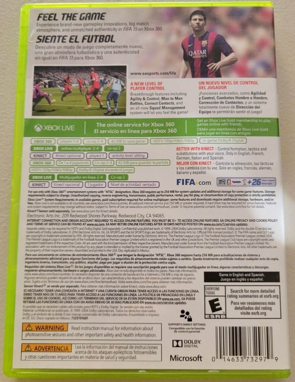 FIFA 15 Xbox360, Kinect Used Game (Complete, 2014 Sports)