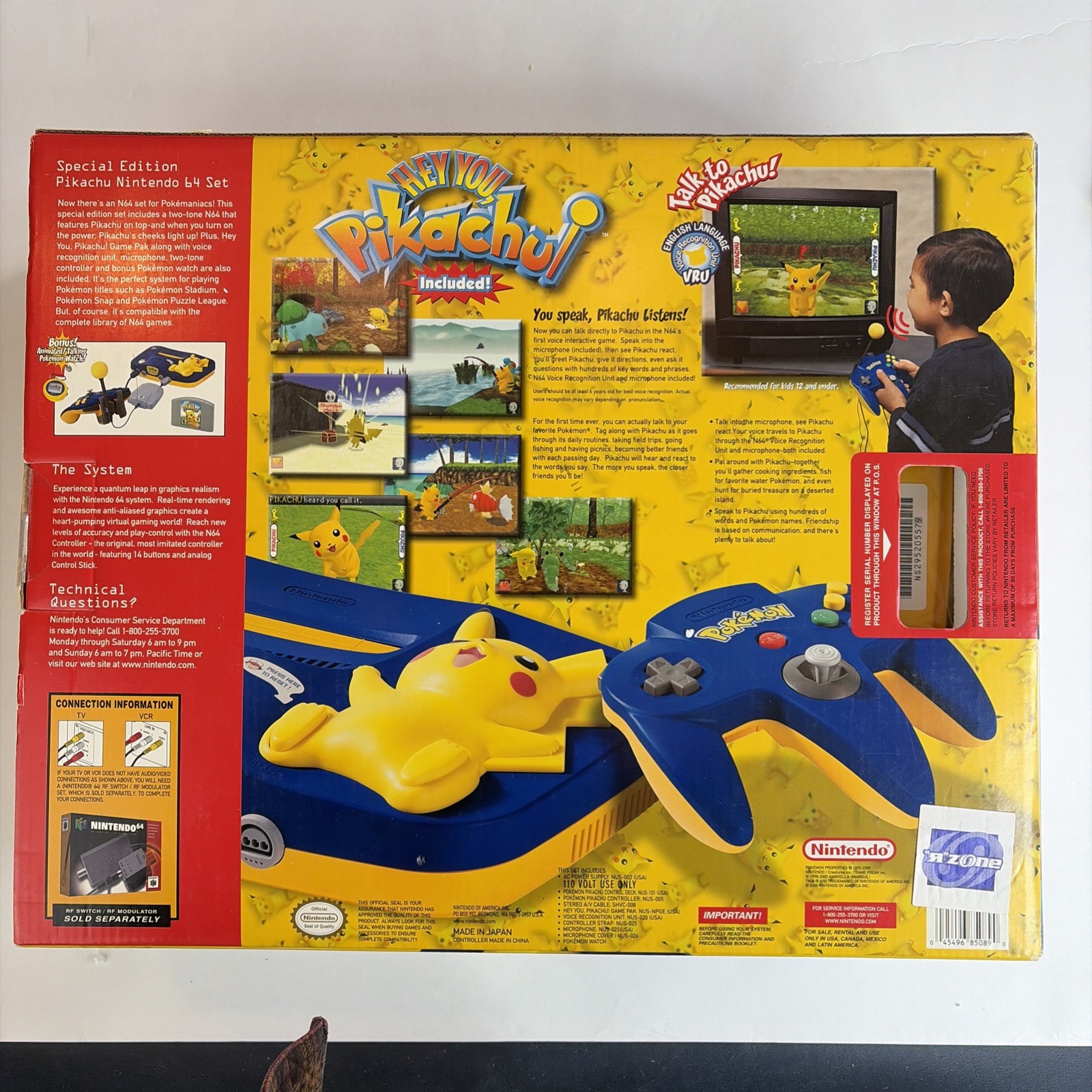UNUSED MINT OPEN BOX Nintendo 64 Pokemon Special Pikachu Edition N64 COMPLETE