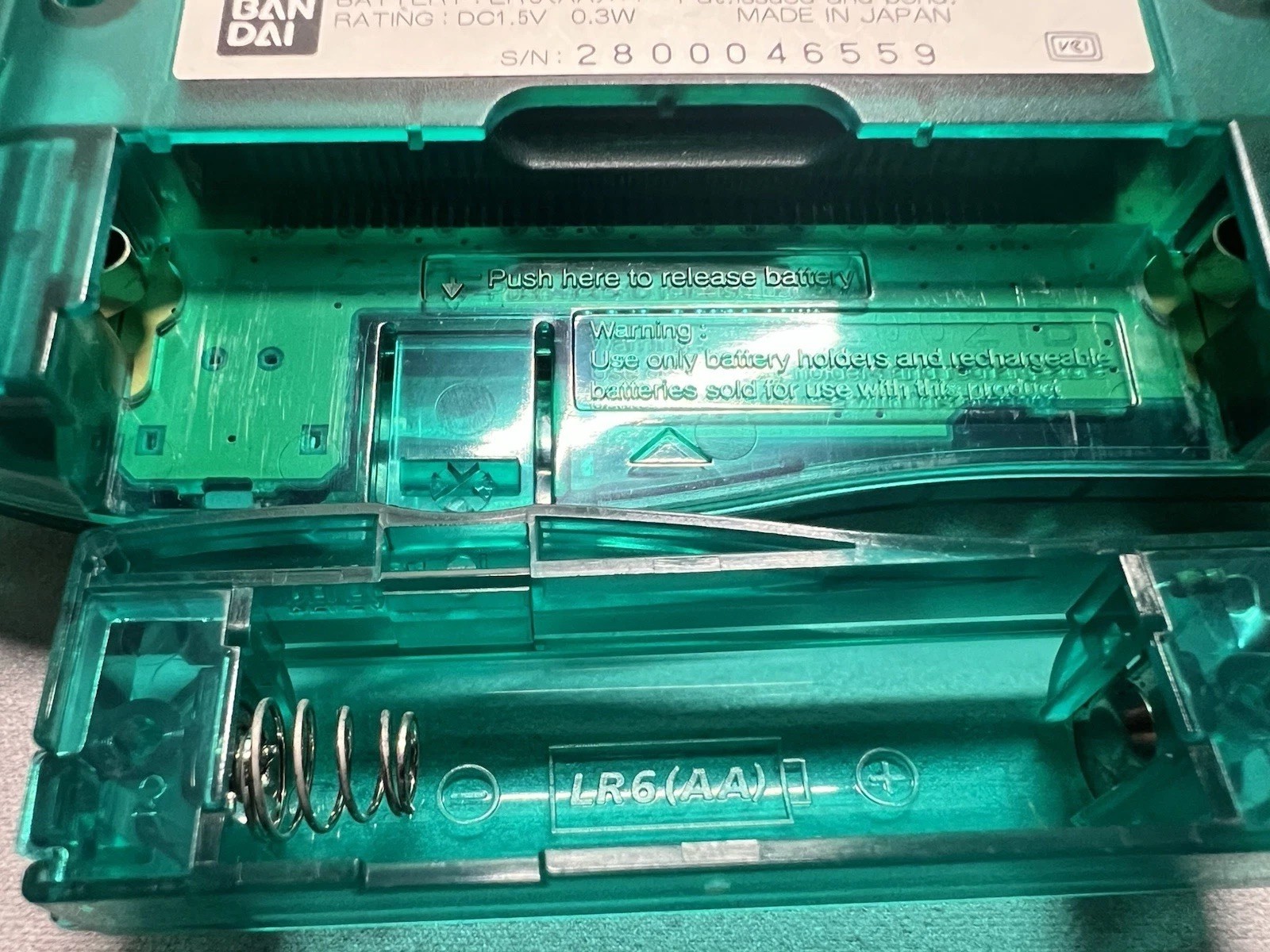 Bandai WonderSwan Clear Green Handheld Working US Seller