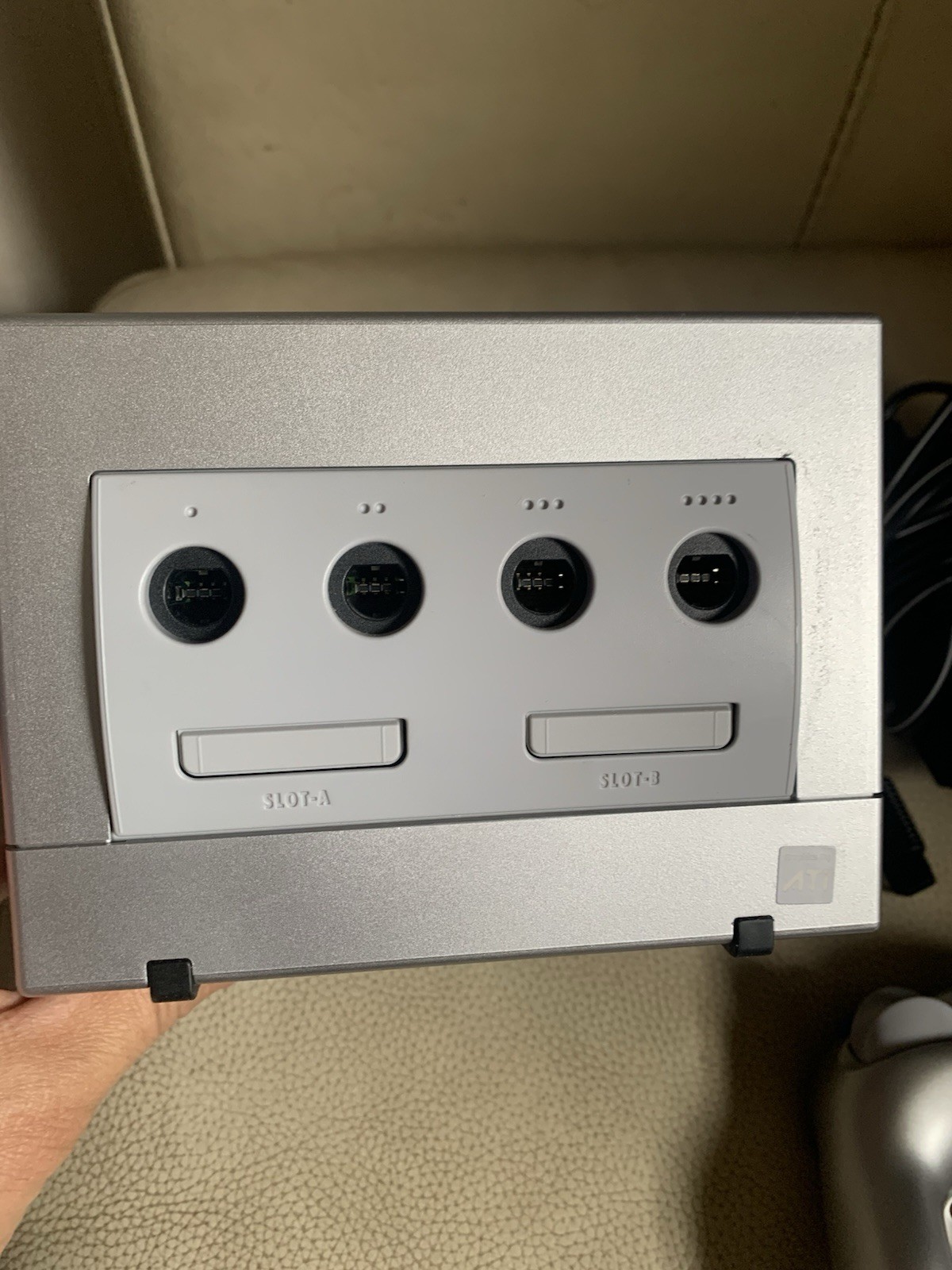Nintendo GameCube DOL-001 Console Platinum With 3 Games, Cords And Controller.
