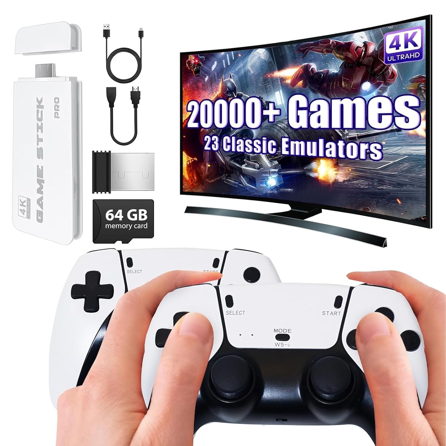 M15 Pro Console 2.4G Dual Wireless Controller Game Stick 4K Game 64gb 23 Emulato