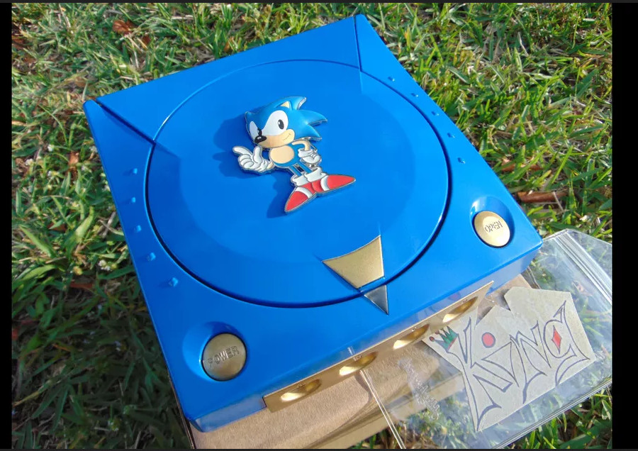 💙 SEGA Dreamcast HKT-3020 Home Console 💙 Edition🌟💙 GOLD/BLUE✨CASE