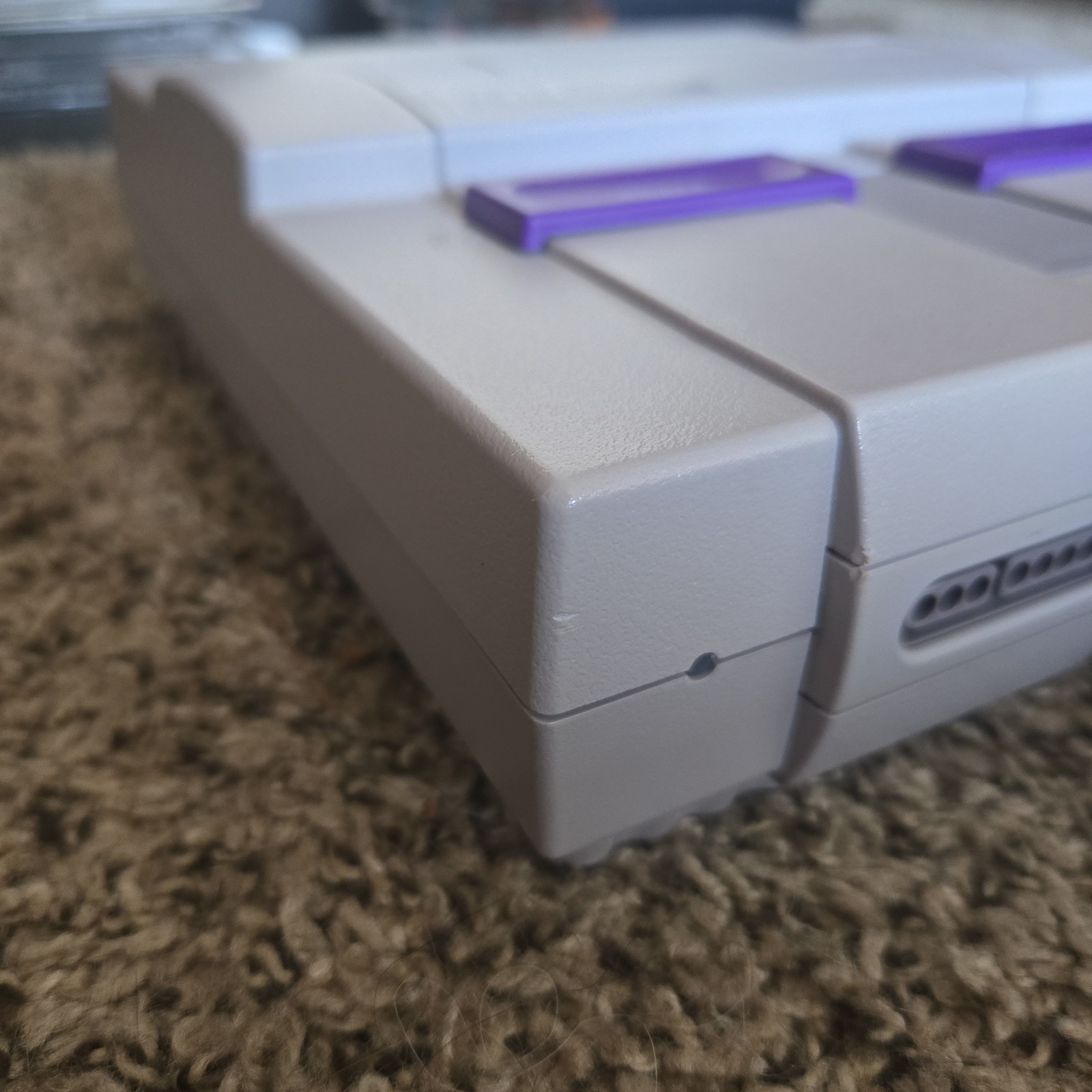 Nintendo SNES Console Gray Purple w/ Controllers And Game SNS-001 Excellent Con