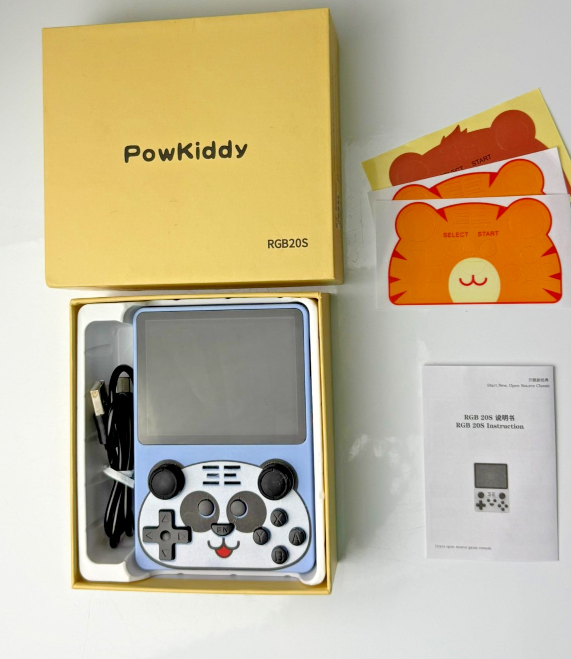 Powkiddy RGB20S 256GB + 16GB Handheld Retro Game Console, Blue