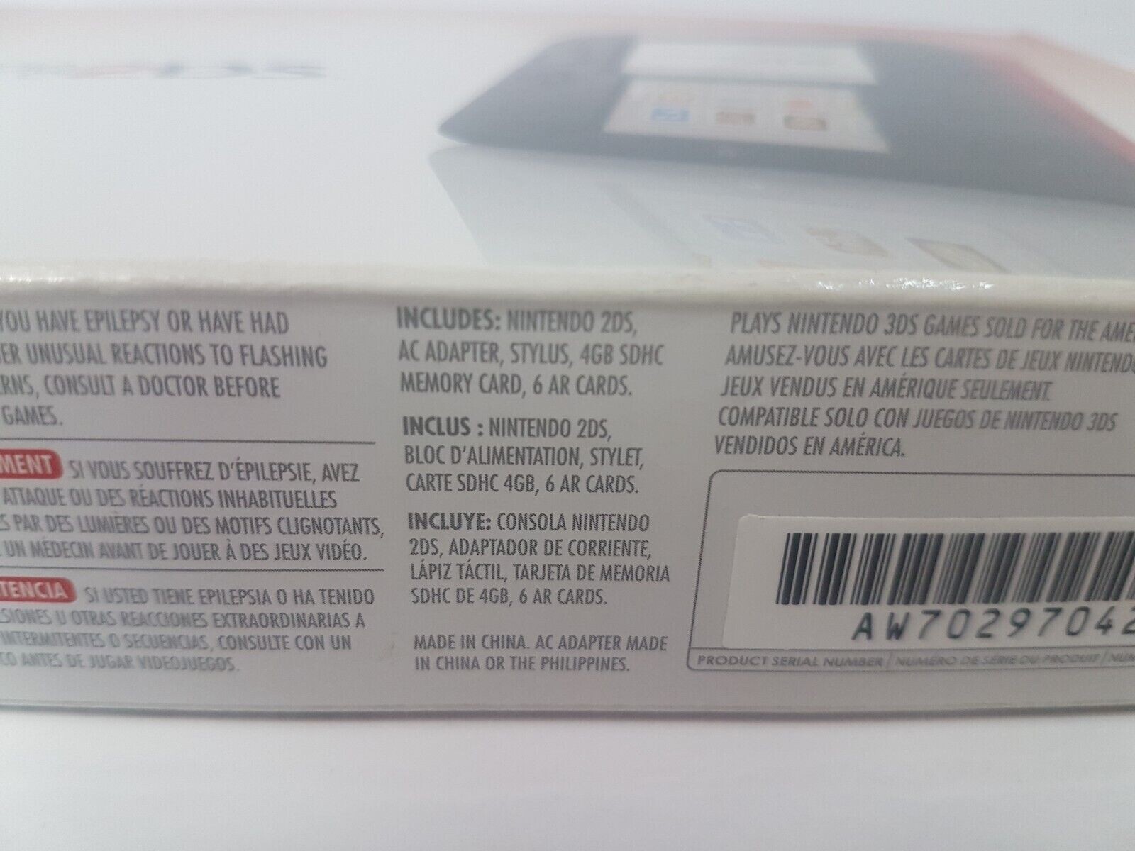 Nintendo 2DS: Crimson Red Console [Brand New Factory Sealed!]