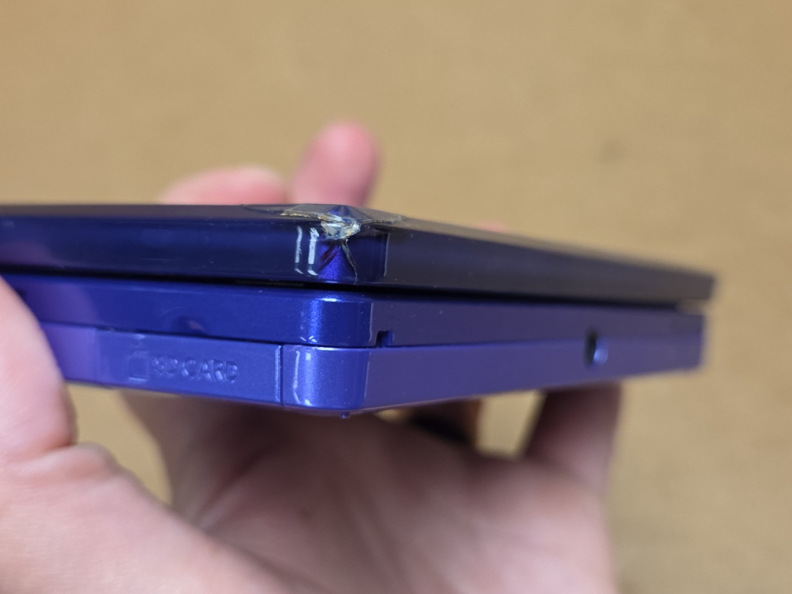 Nintendo 3DS Midnight Purple Tested *Some Damage* W/ Charger * SEE PICS