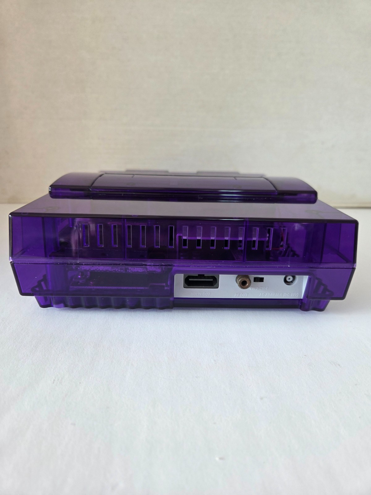 Custom Super Nintendo Console Transparent Purple with Power Supply