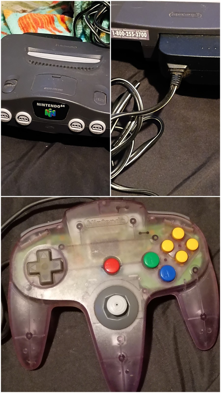 Authentic Nintendo 64(N64) Console Bundle with Official Atomic Purple Controller
