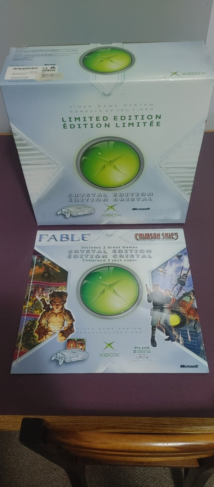 Rare Microsoft Xbox Crystal Edition Fable Bundle Console Canada Exclusive Opened
