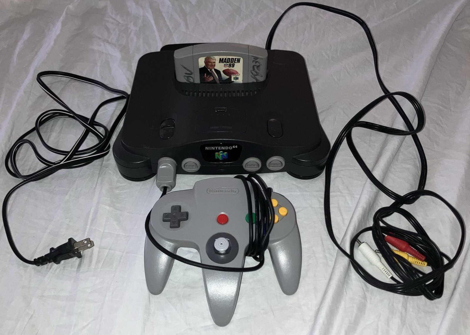 Nintendo 64 System – Charcoal Gray – Includes Power and Video Cables