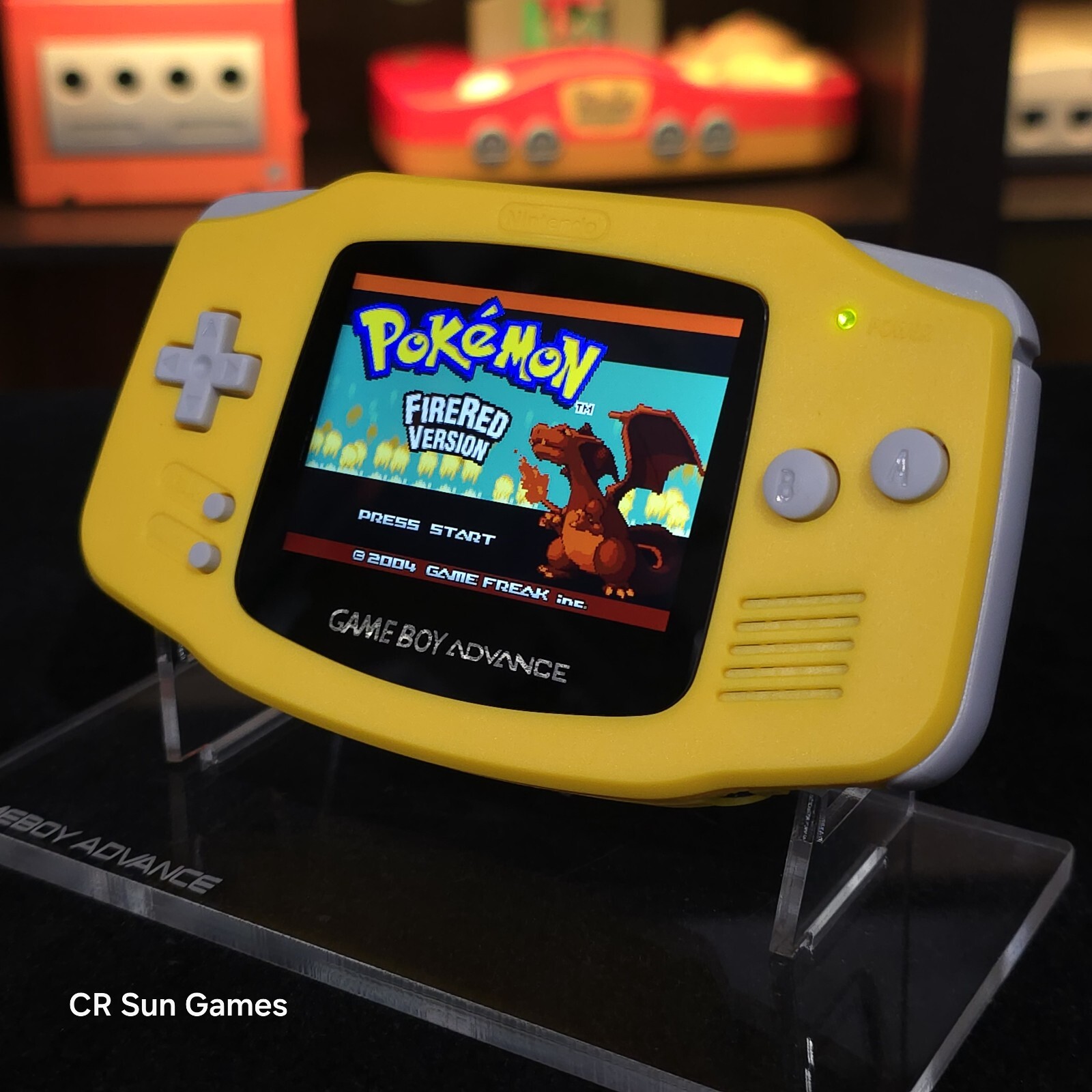Yellow Game Boy Advance GBA Console with iPS V5 Backlight Backlit LCD MOD
