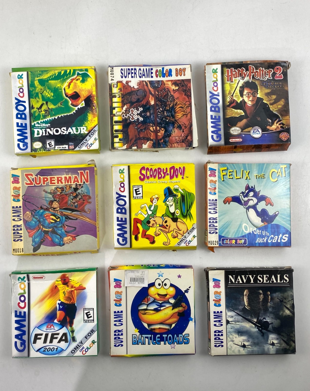 Nintendo Super Game Boy Color FELIX THE CAT Superman Harry PotterCartridge China
