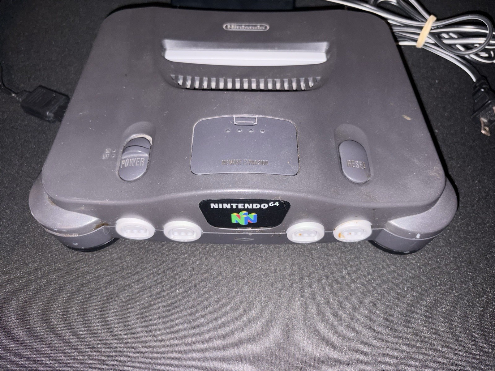 Nintendo 64 N64 Console Bundle Charcoal Gray Tested OEM Controller Works