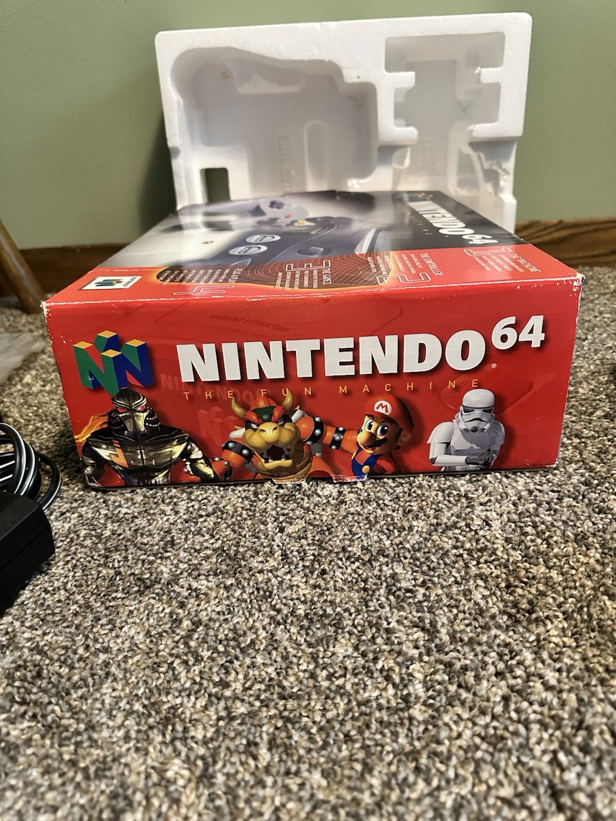Nintendo 64 N64 Charcoal Gray – In Box, No Manual, All Cords, Controller, System