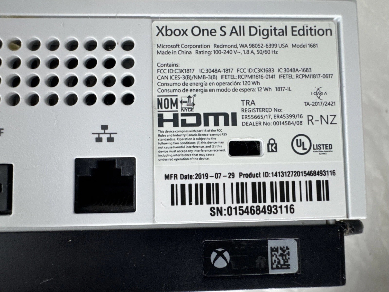Microsoft Xbox One S All-Digital Edition 1TB Video Game Console – White