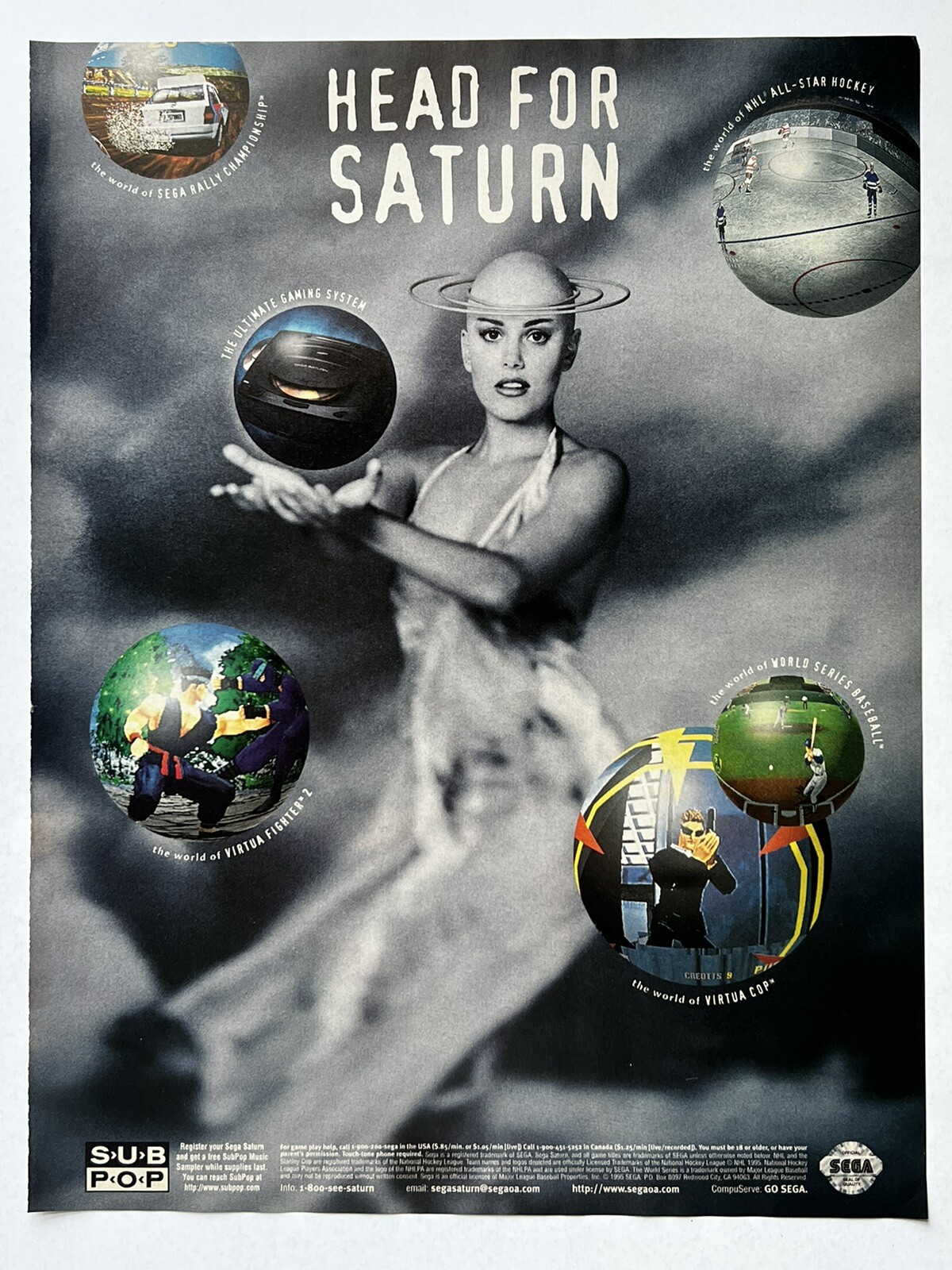 1995 Sega Saturn Console System Print Ad 20x26cm Virtua Fighter/Cop GMR