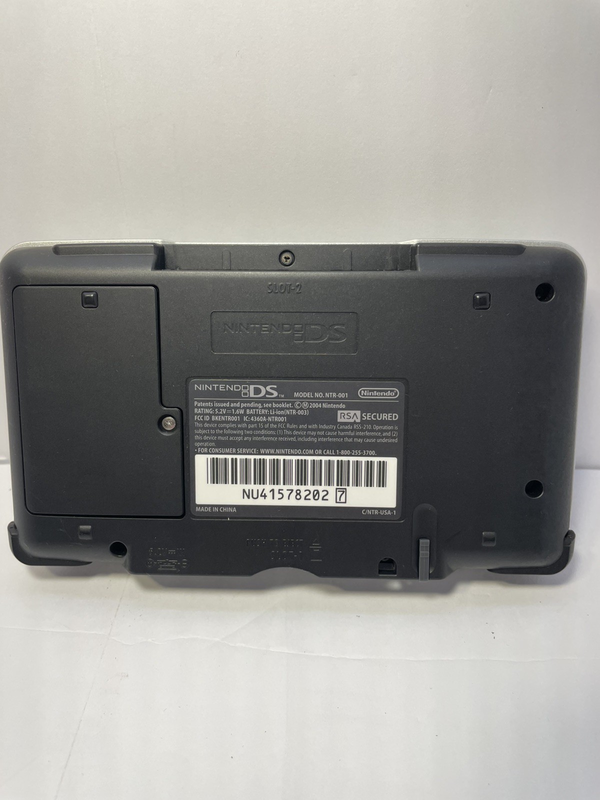 Nintendo DS Original Console – Silver Grey – Works. But Broken Hinge Is Broken