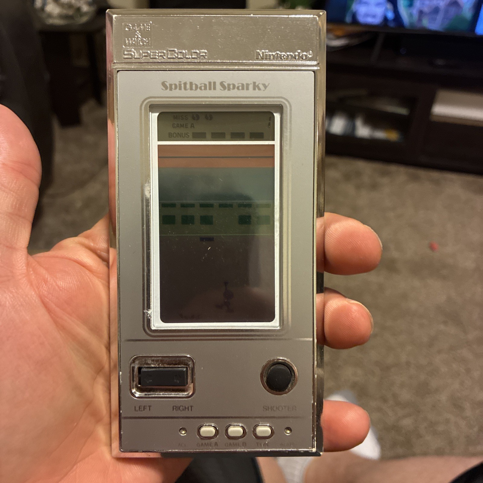 Nintendo Game & Watch Spitball Sparky BU-201 Super Color RARE Vintage 1984 Works