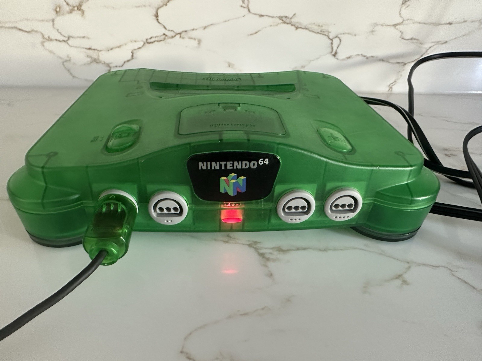 Vintage N64 Funtastic Jungle Translucent GREEN Nintendo-64 Gaming Console System
