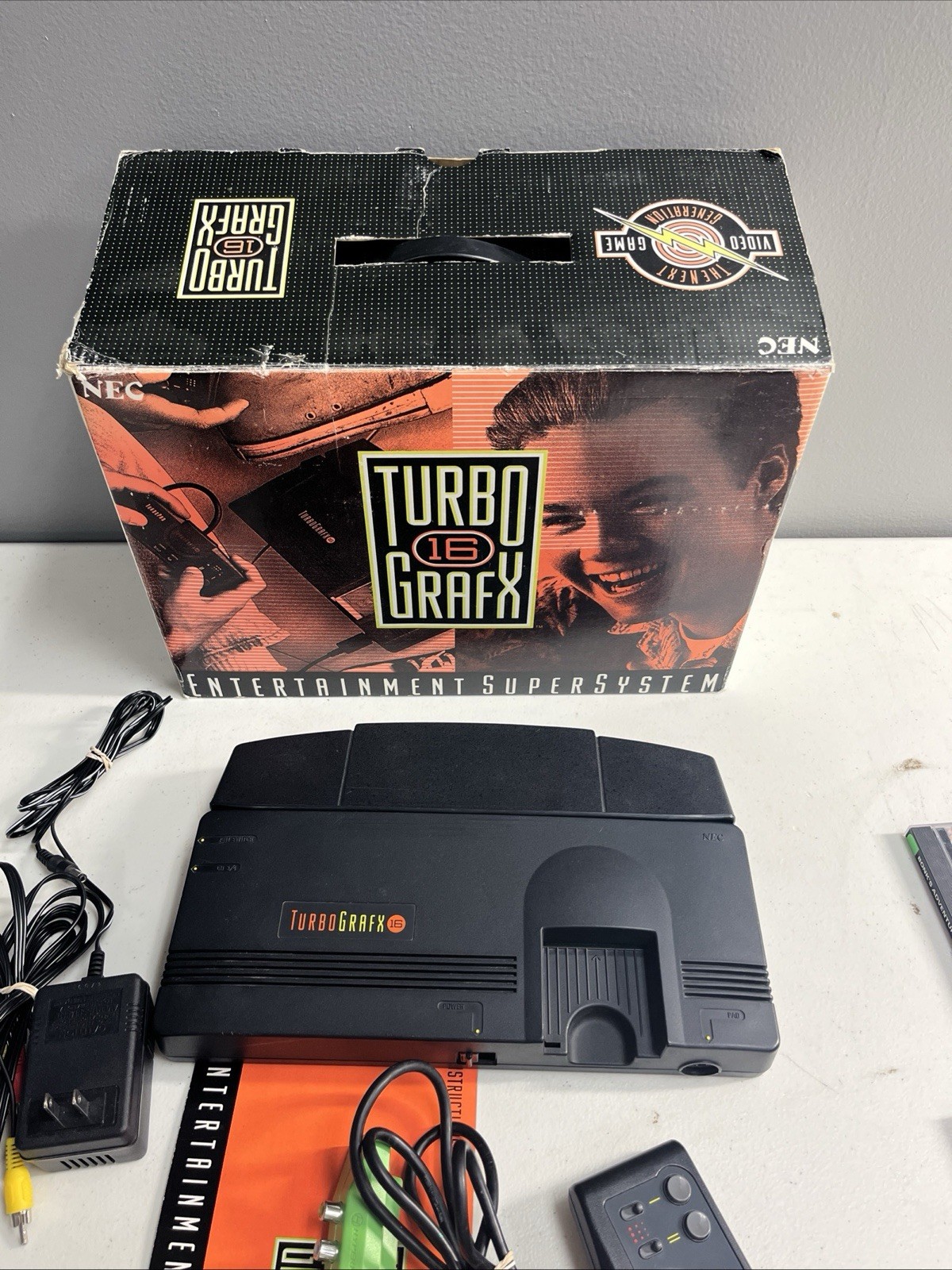 NEC Turbo Grafx-16 Console W/ Cables Controller & GAMES Cleaned & Tested (Bonks)