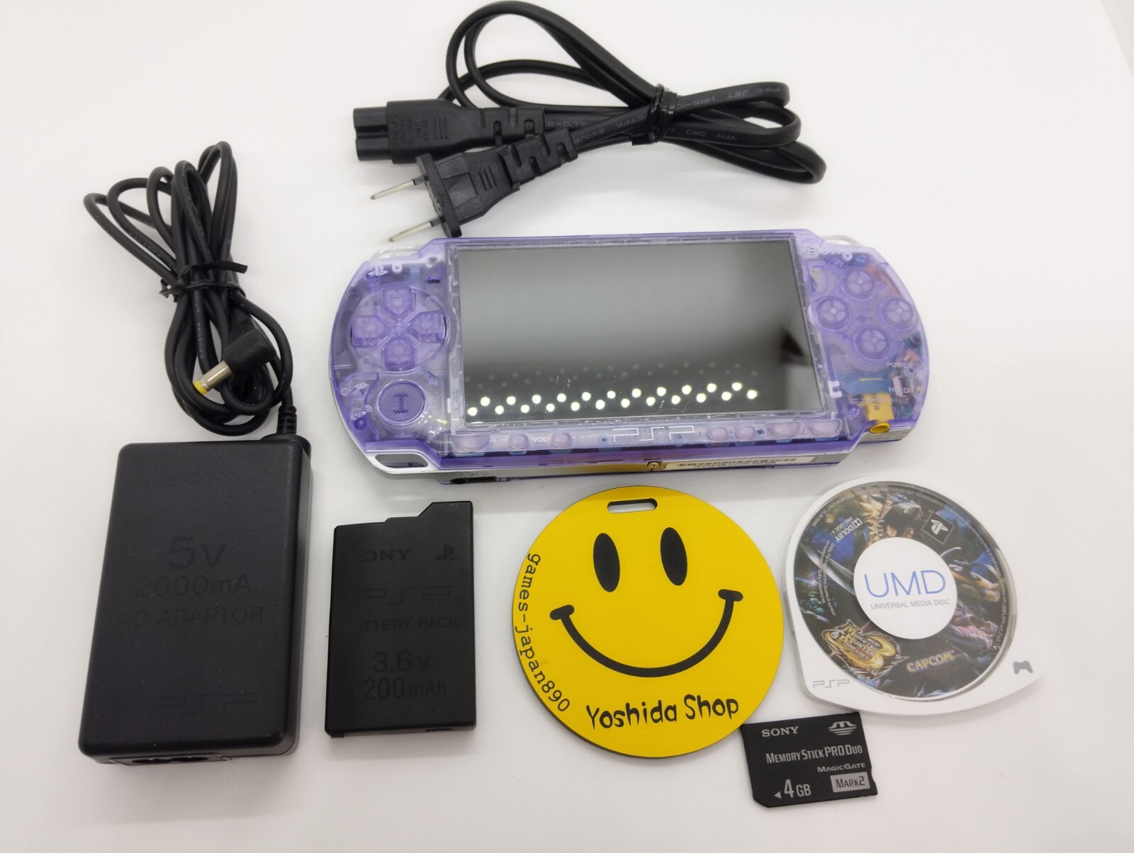 Sony PSP 2000 System w/ Charger Clear Purple color Region Free Import Custom