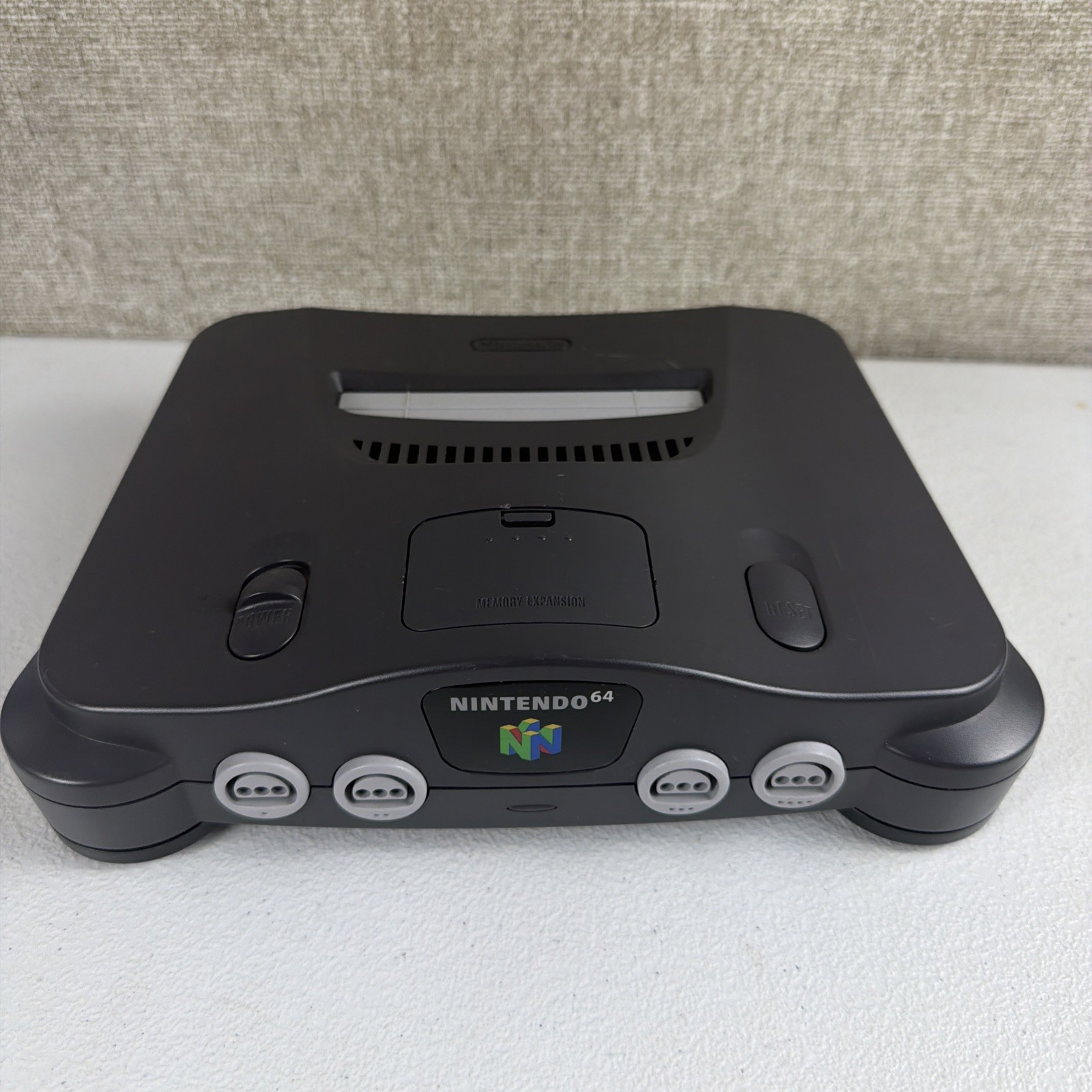 Nintendo 64 Console ONLY – NUS-001 (USA) – Charcoal Tested Working W/ Jumper Pak