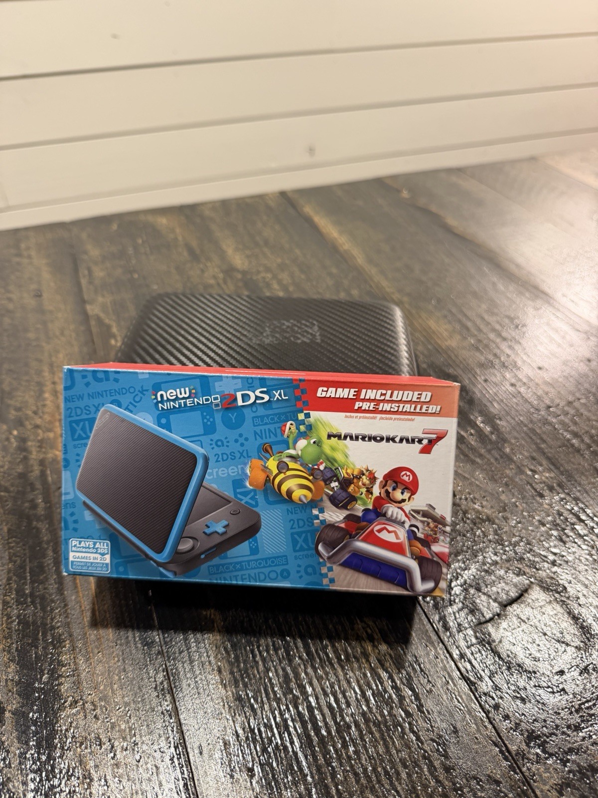 New Nintendo 2DS XL Black Turquoise Blue Console Handheld System CIB