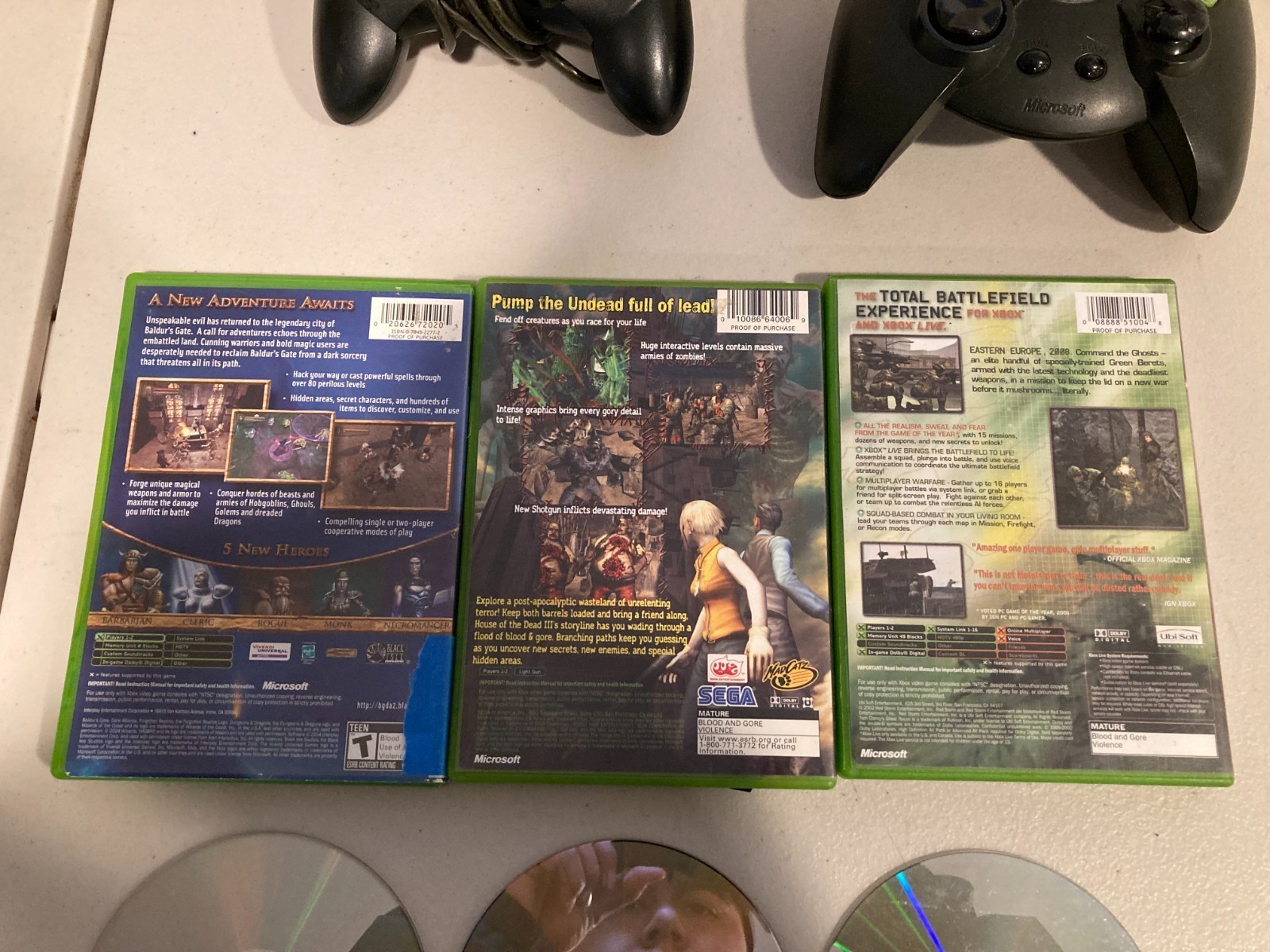 Original Xbox Accessories Bundle with 3 Games & 2 Controllers – Ghost Recon &