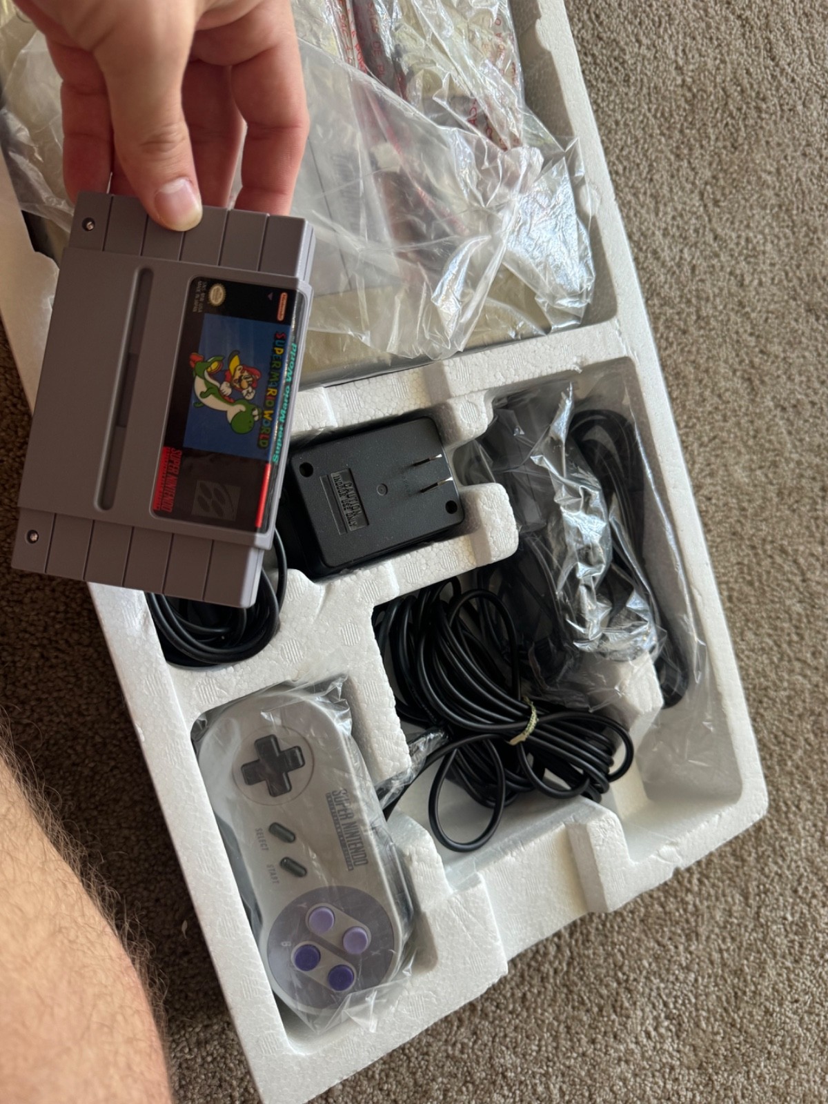 Super NES Nintendo SNES system console bundle CIB complete w/ Mario video game