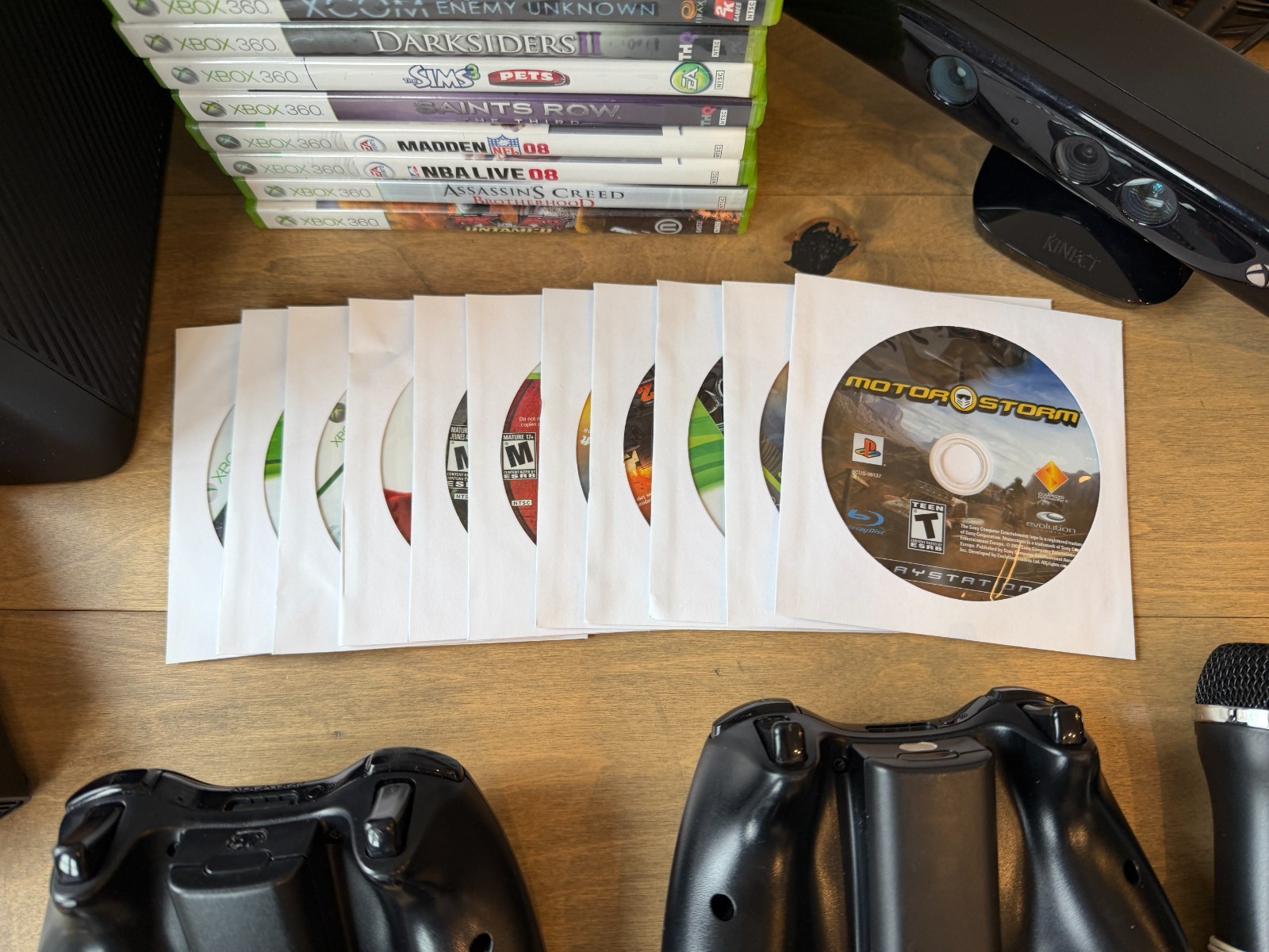 Xbox 360 E Console 250GB Bundle, Kinect, 5 Controllers, Power, 37 Games TESTED