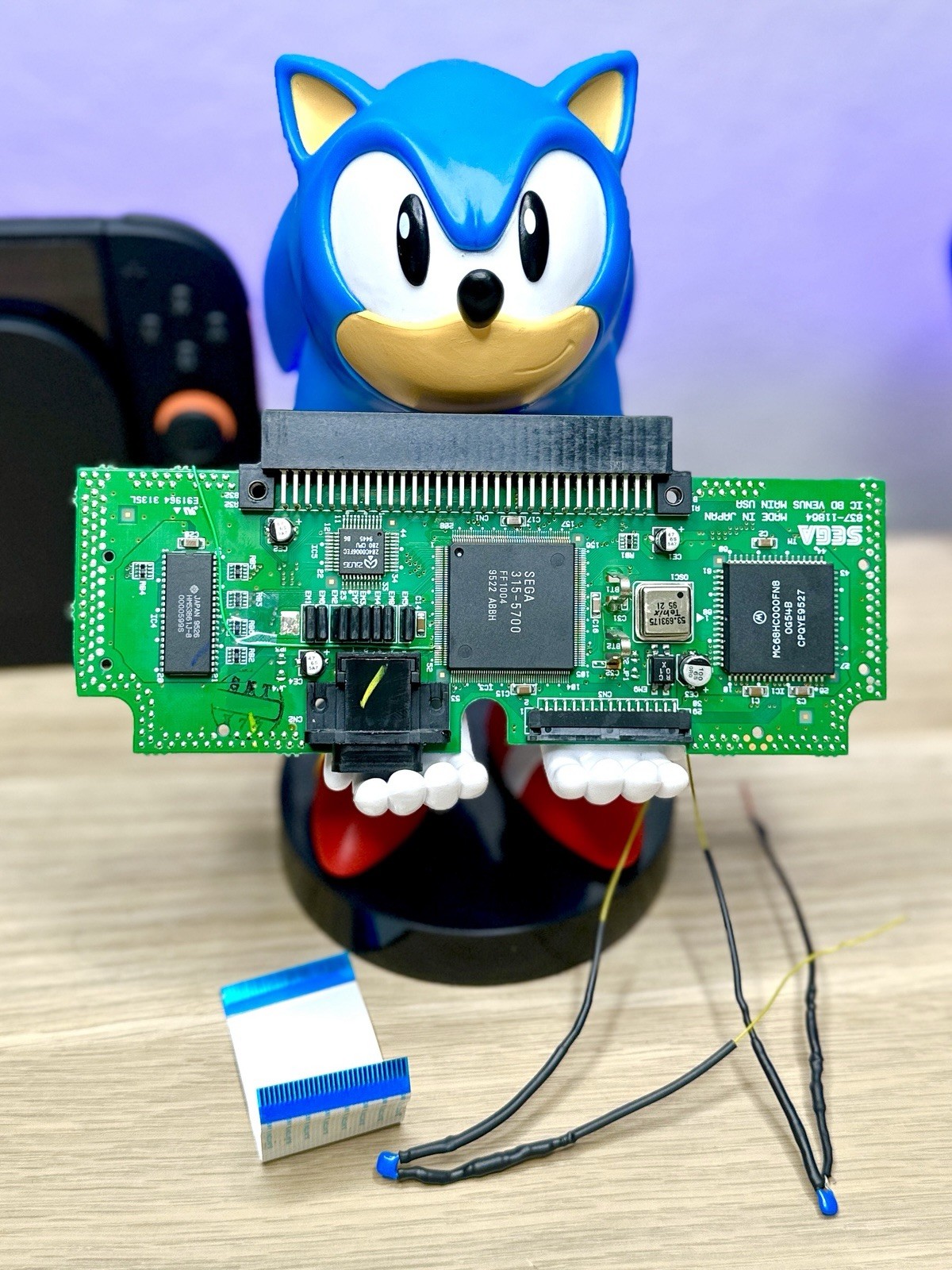 Sega Nomad Motherboard Cartridge Side Working Recapped Sega CD & SMS Audio Mod