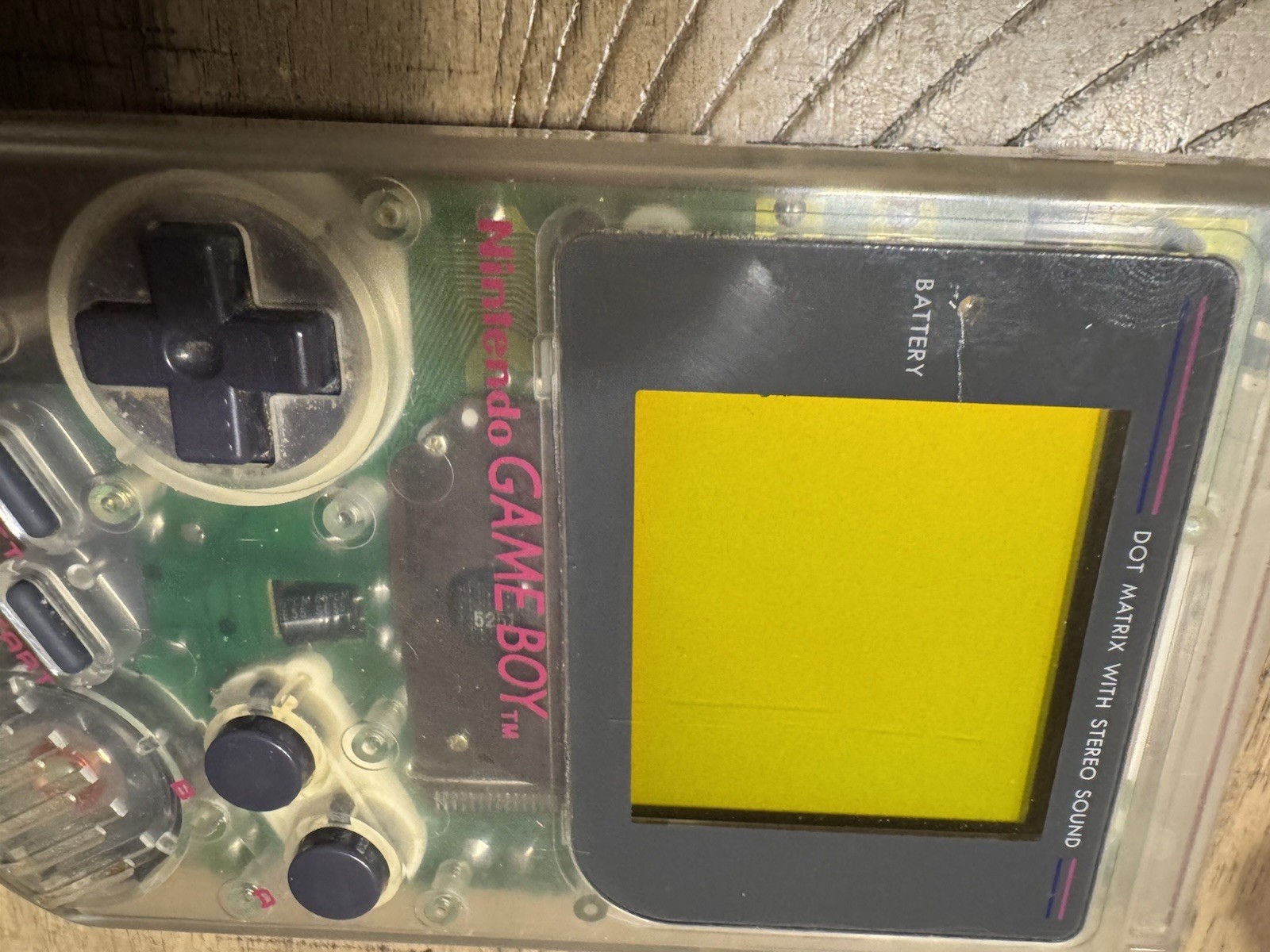 Nintendo Game Boy Transparent Clear Classic Handheld Console *TESTED WORKING *