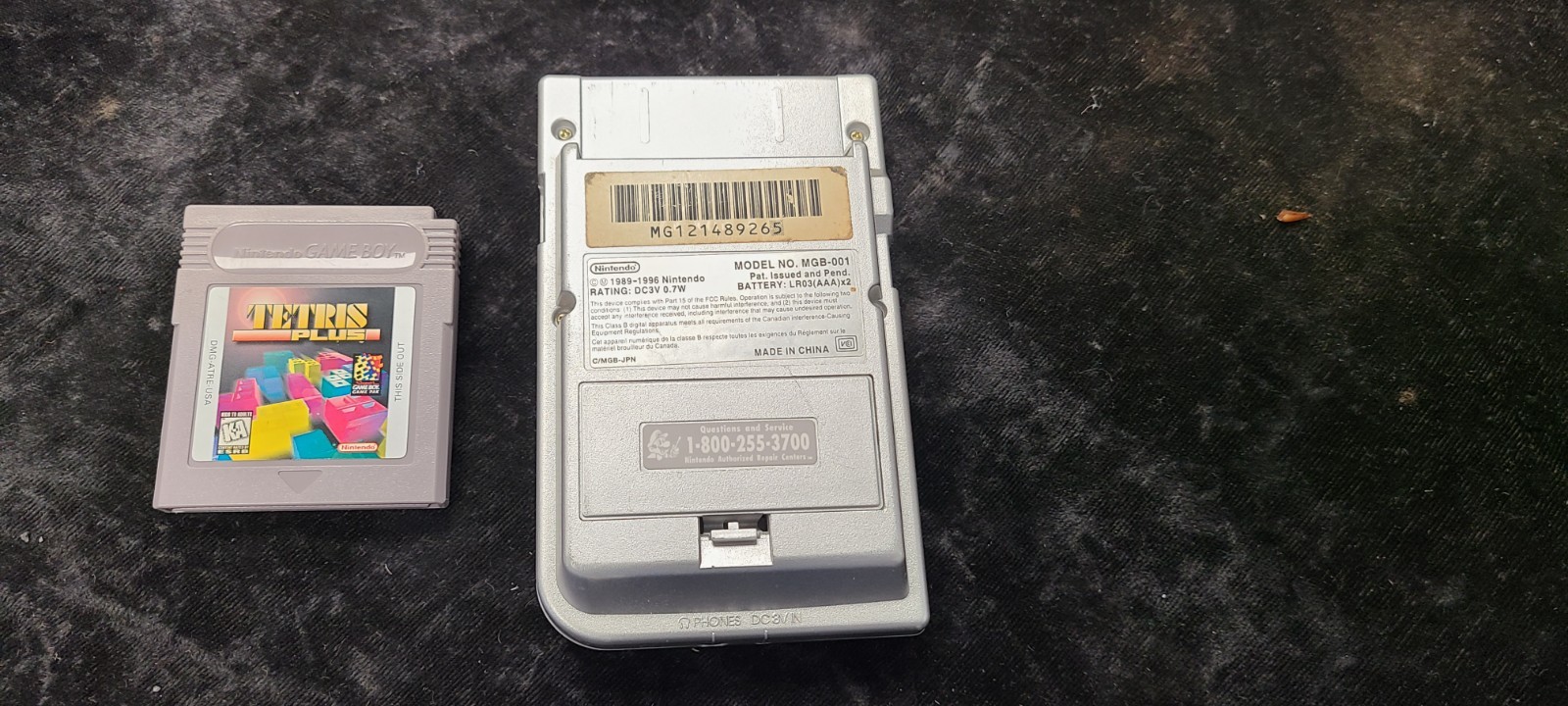 Vintage Silver Nintendo Gameboy MGB-001 With Tetris Plus Game Tested Working