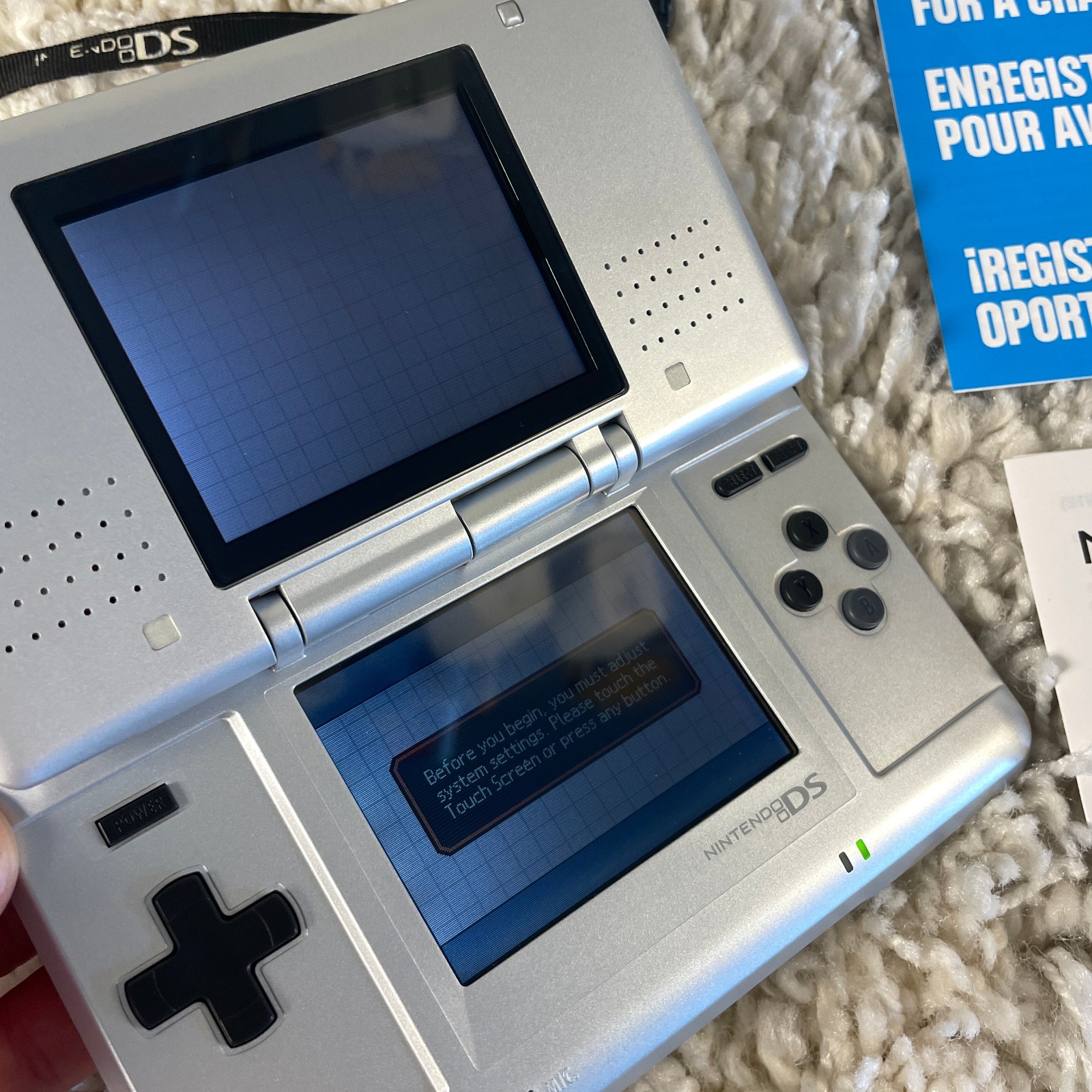 Nintendo DS Original NTR-001 Titanium Silver Handheld System Complete in Box CIB