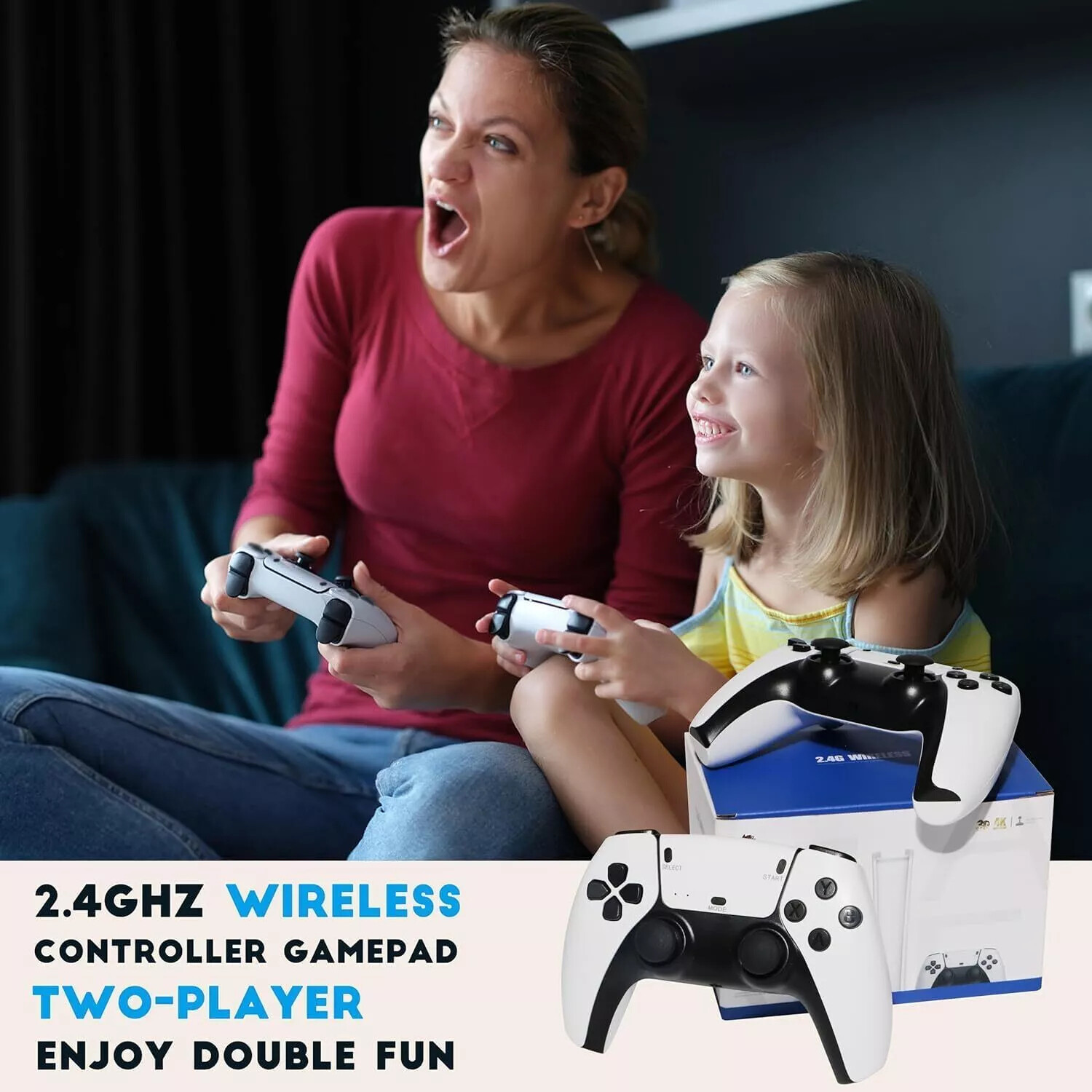 4K 64G HDMI TV Video Game Stick M15 Gaming Console Gamepad 2 Wireless Controller