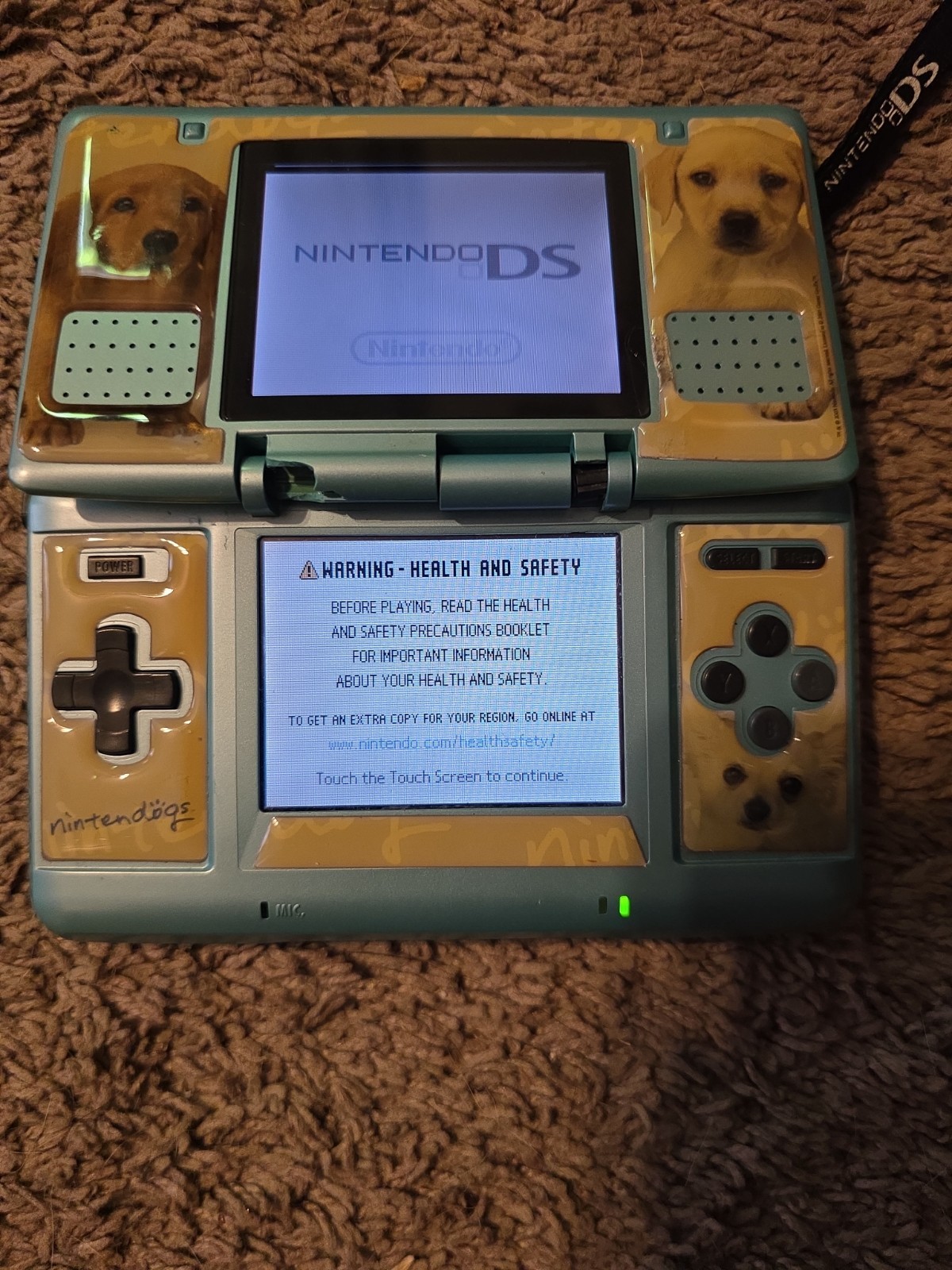Nintendo DS Launch Edition Turquoise Blue Handheld System