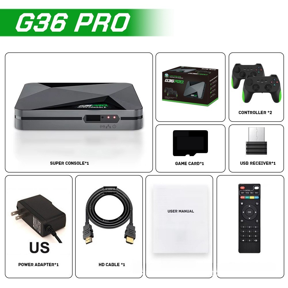 Wireless 2.4G Retro Gaming Handle Console TV Box Built-In 120000+ Video Games