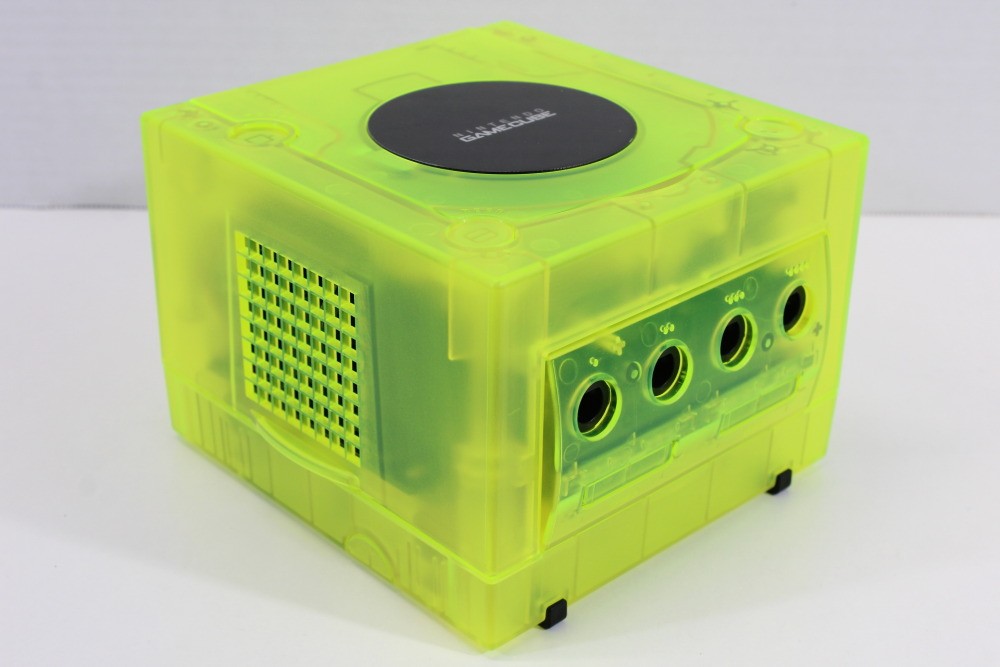 Nintendo Gamecube Console Clear Transparent Yellow & AC NTSC-U/C DOL-001 GC RGB